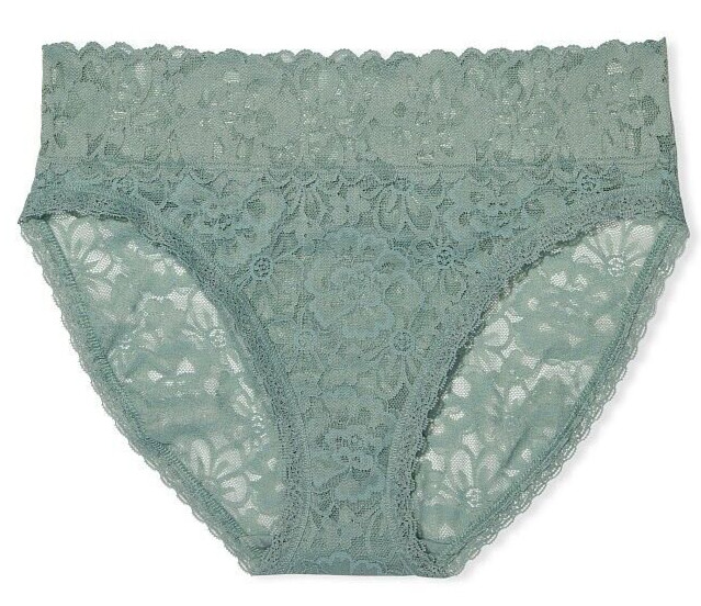 XL SeaSalt Green THE LACIE Full Floral Lace Victorias Secret HighLeg Brief Panty
