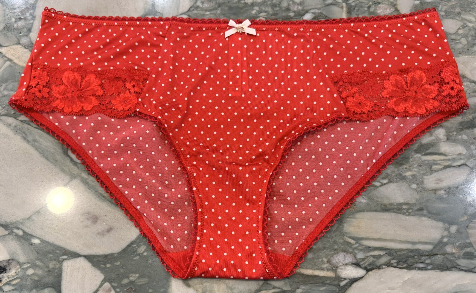 NEW Victoria Secret Body By Victoria Hiphugger – Lipstick Red & White Dots – XXL