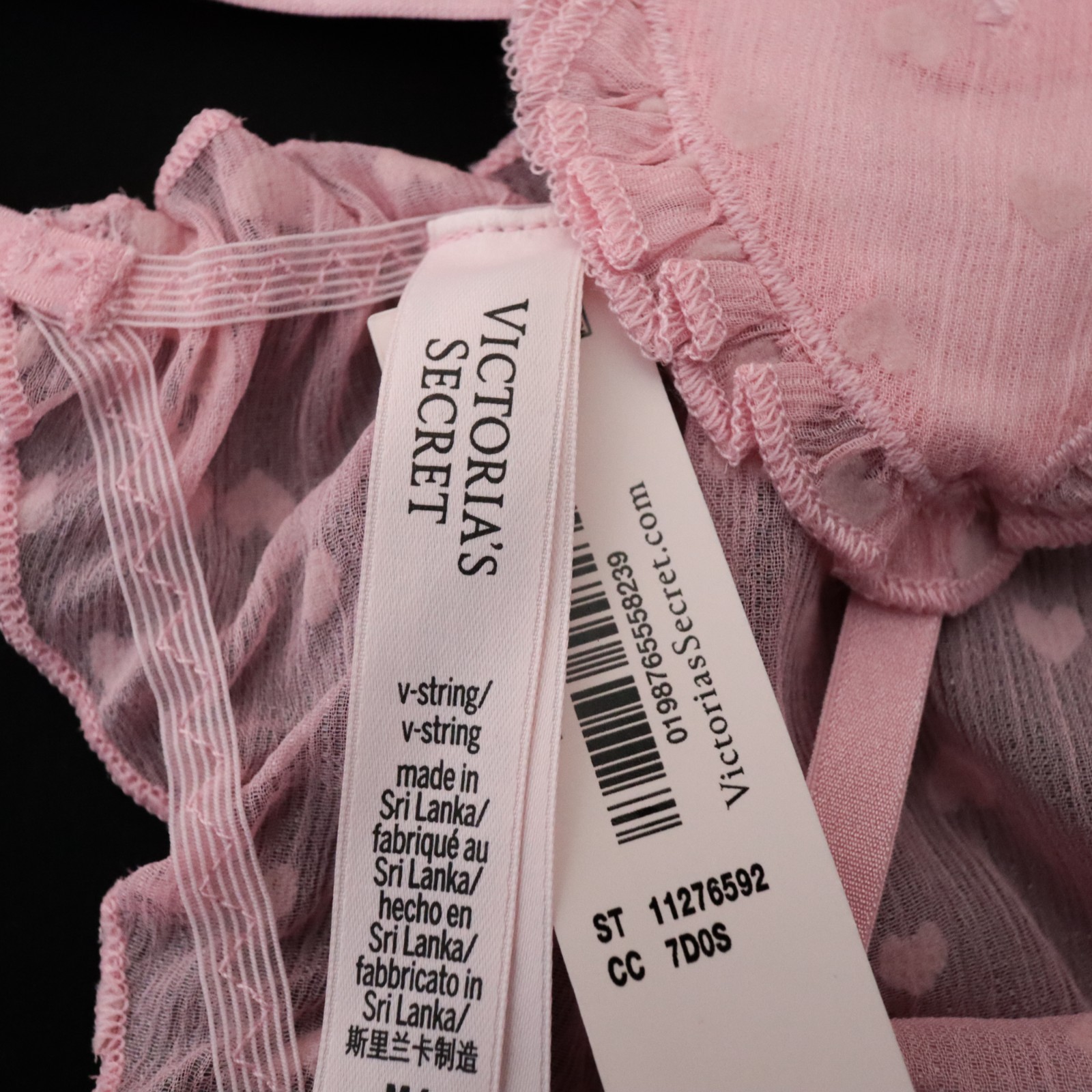 VICTORIA’S SECRET Dream Angels Heart Chiffon String Thong Panty S M L XL