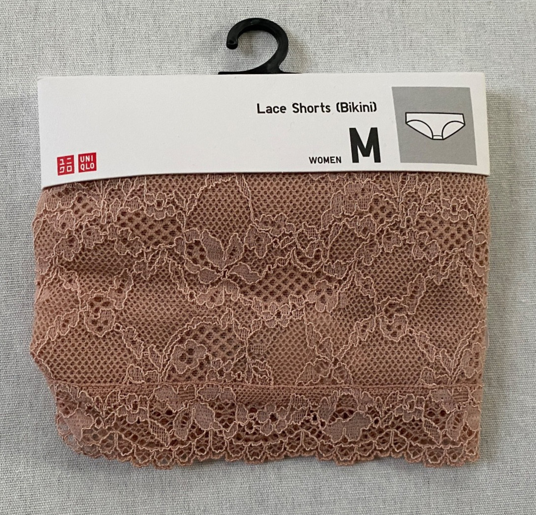 Uniqlo Womans Pink Lace Shorts Bikini Size M Hip 38-39 inch NWT