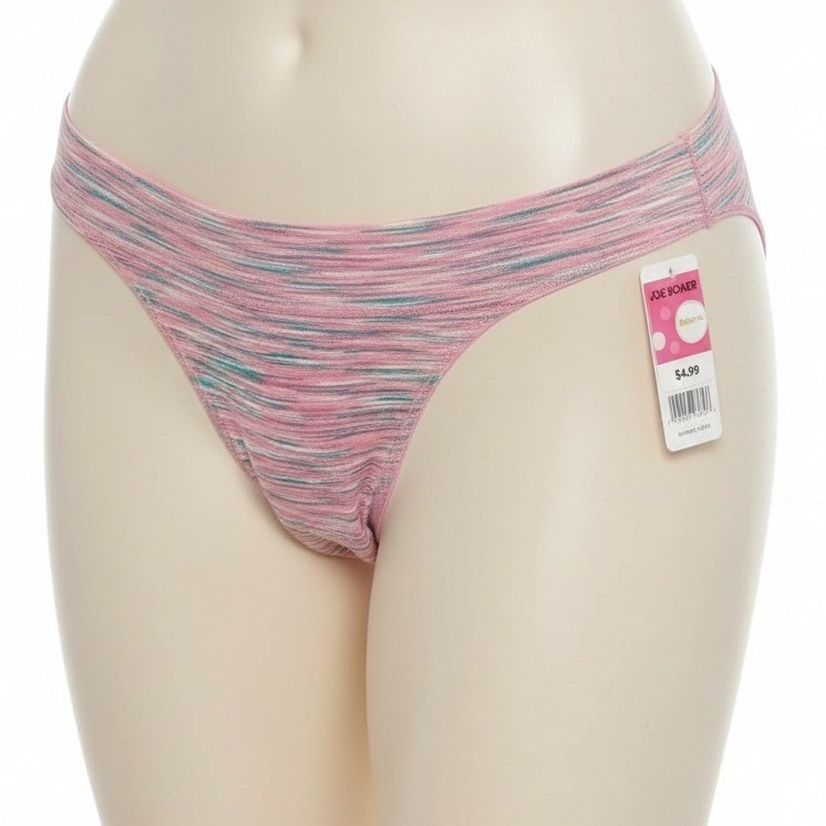 NWT Vintage Joe Boxer Thong Panties XXL Pastel Stripe Stretch Y2K 90s Deadstock