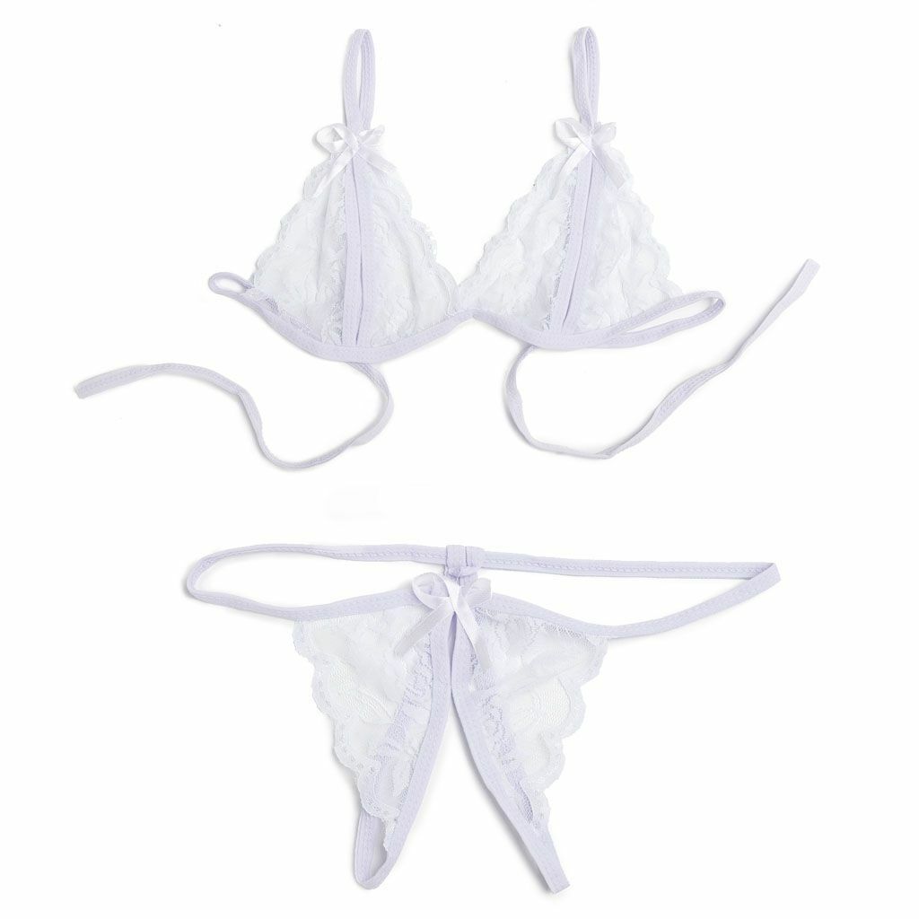 Sexy Lingerie Lace Bra G-string Thong Set Babydoll Sleepwear Underwear Nightwear