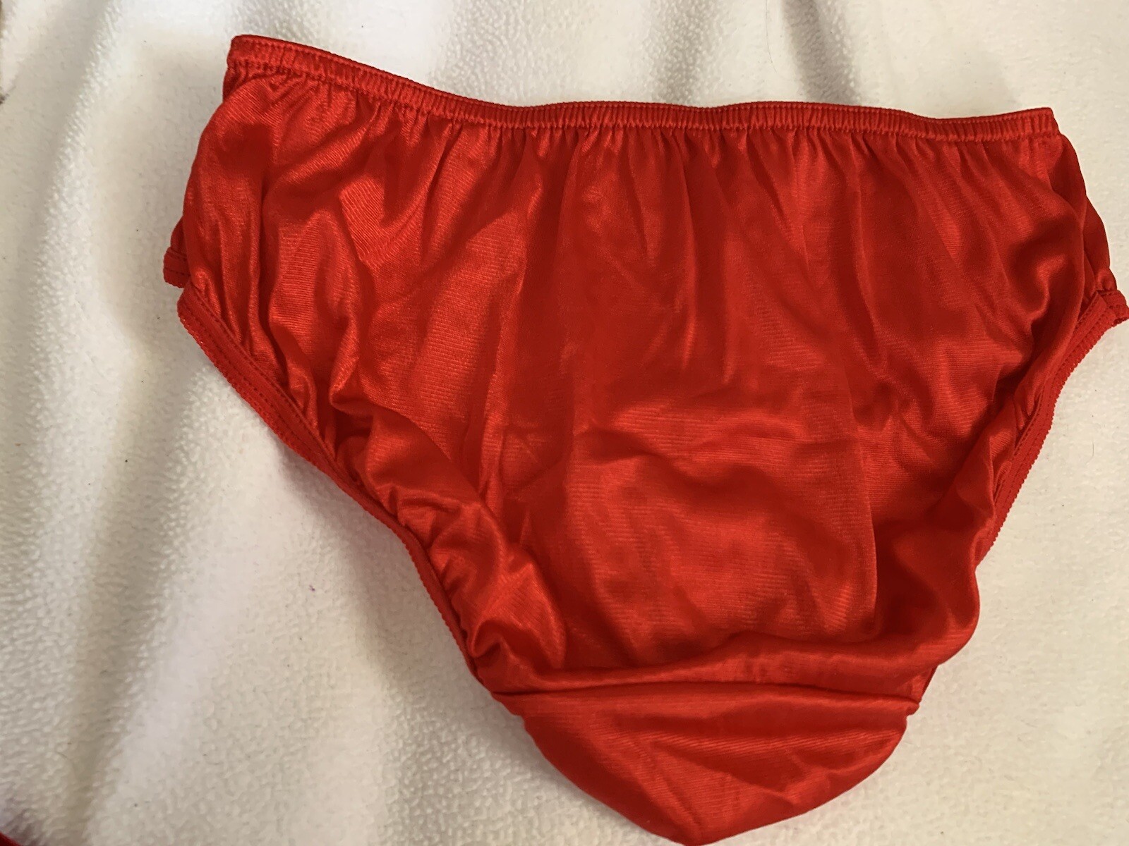 Nwot 100% Nylon Red brief panties XL With Nylon Satin Gusset