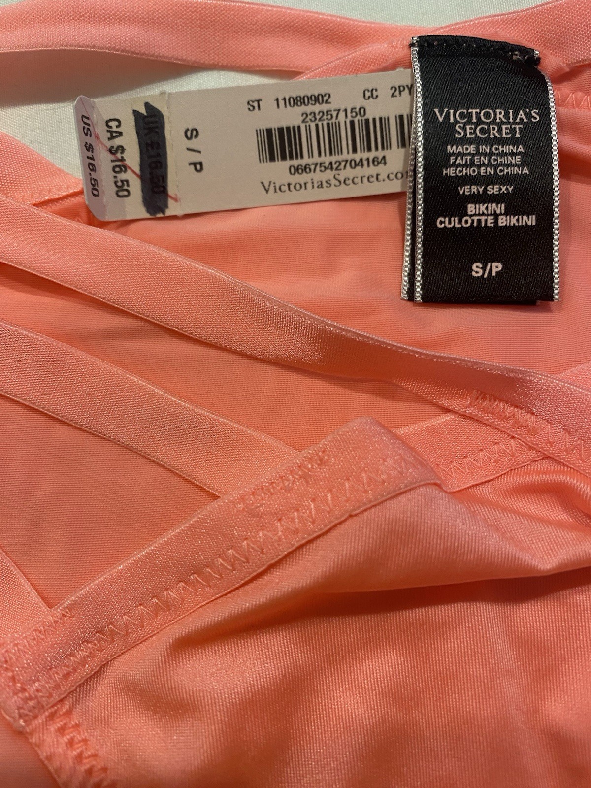 Victoria’s Secret String Bikini Panties Small Hot Orange Culotte Underwear NWT