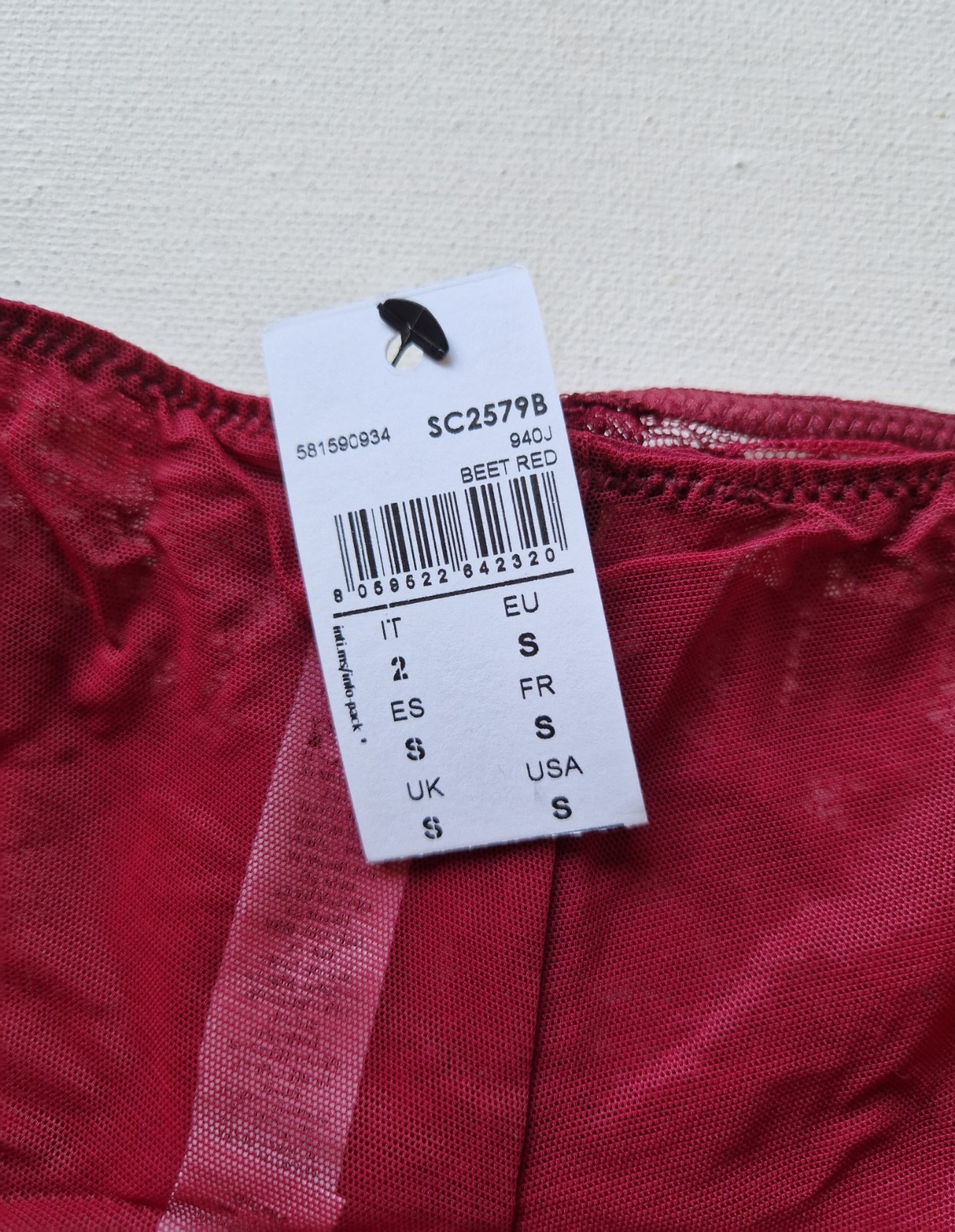 Intimissimi High Waisted Brazilian Brief Underwear for Woman Beet Red Size S