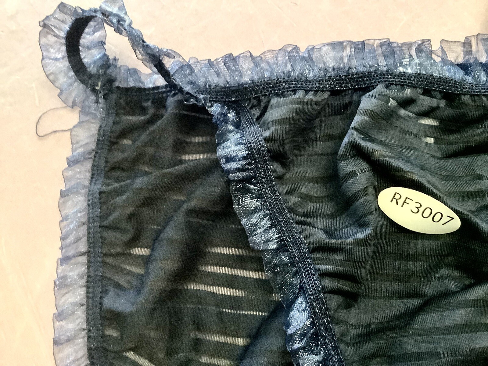 women panties bikinis blue sheer size M/6 CAPRICIA O’DARE W/ Decoration comfy