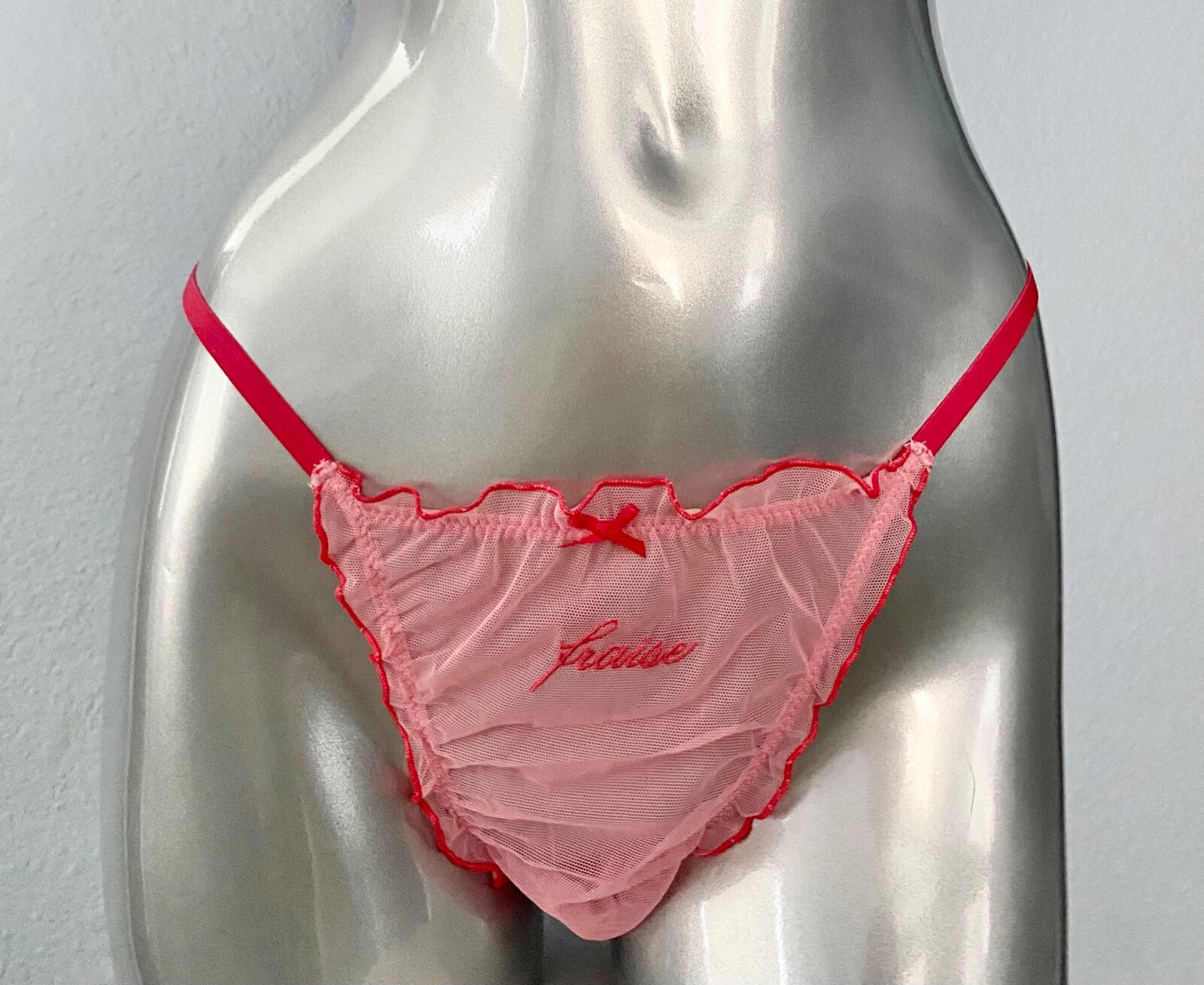 Victoria’s Secret Panties 3 Pack Mesh Ruffled V String Panty XS S M L XL 2XL