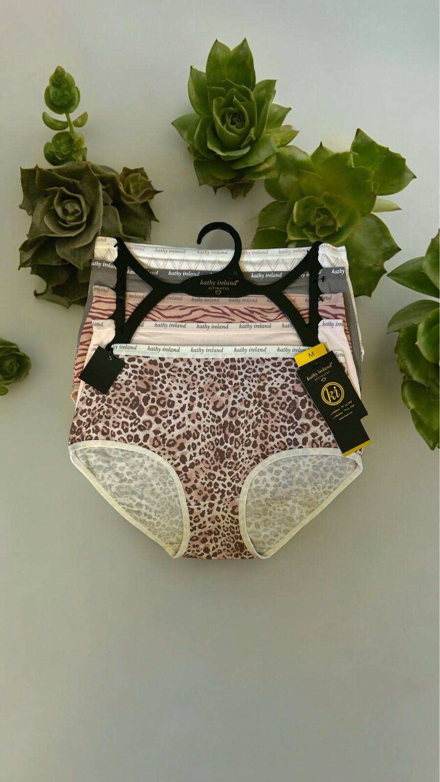 Kathy Ireland 5 Pack Multicolor Cotton/Spandex Briefs Size LARGE ~BF1197~ GREAT!