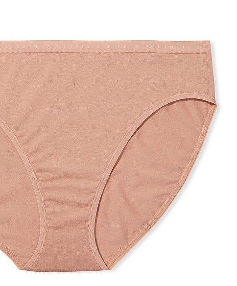 XL Beige Tan Stretch Cotton Waist Victorias Secret High Leg Waist Brief Pantie
