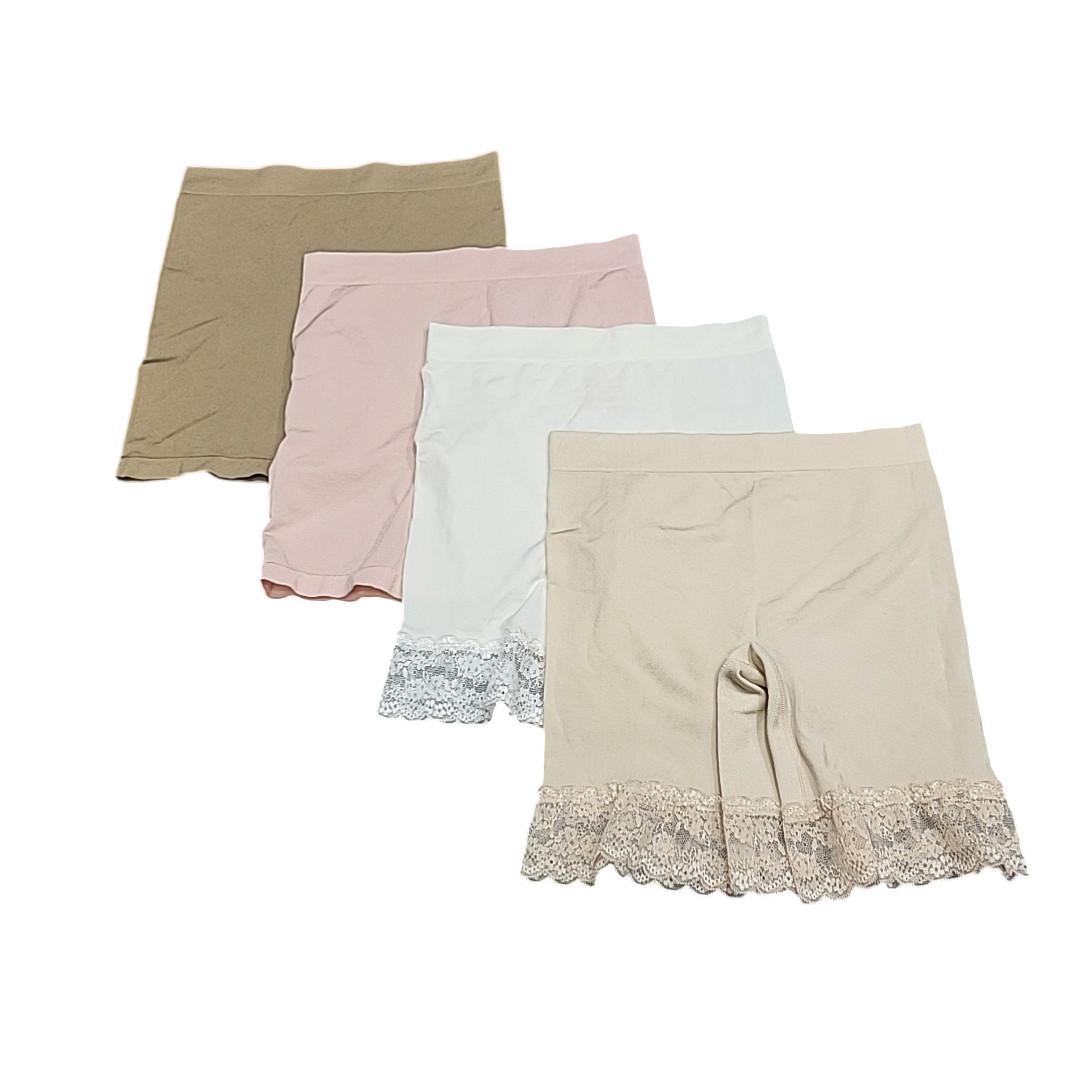 Breezies Women’s Set of 4 Multicolor Mid Thigh Shorts Panties Size Small