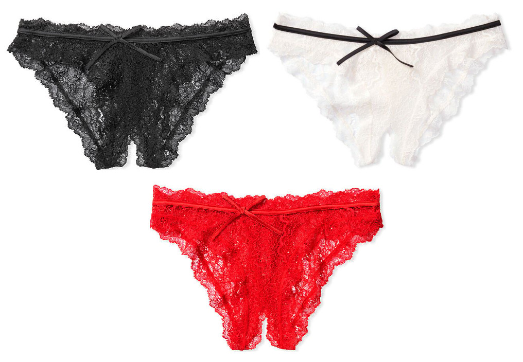 VICTORIAS SECRET DREAM ANGELS CROTCHLESS FLORAL LACE CHEEKY PANTY XS S M L XL