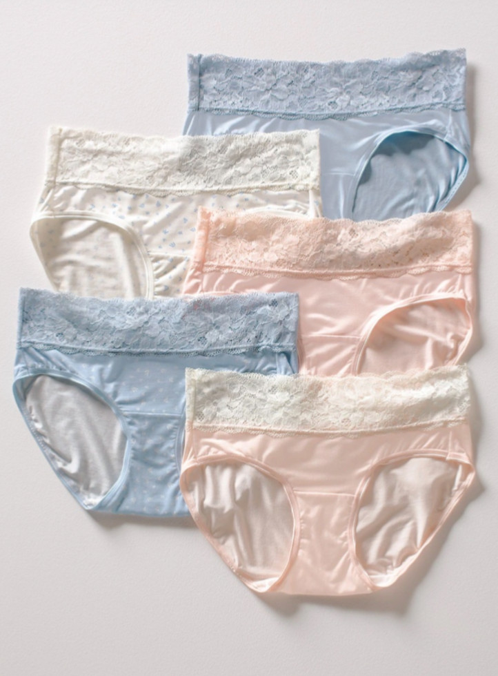 Soma Embraceable Signature Lace Hipster XXL Lot of 5 Spritely Frond Pastels