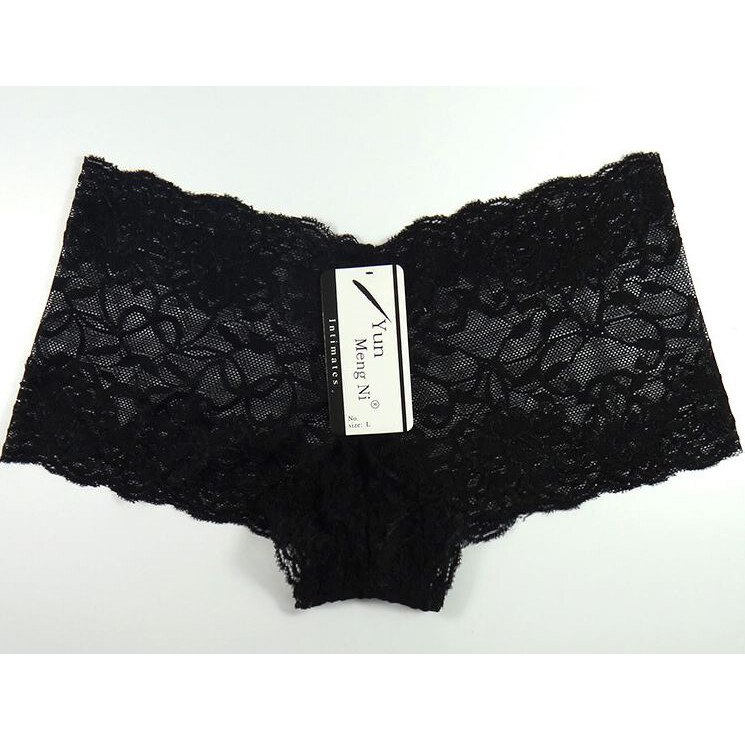6 Pack Women Floral Lace Boyshorts Panties Thong Underwear Female Lingerie Brief