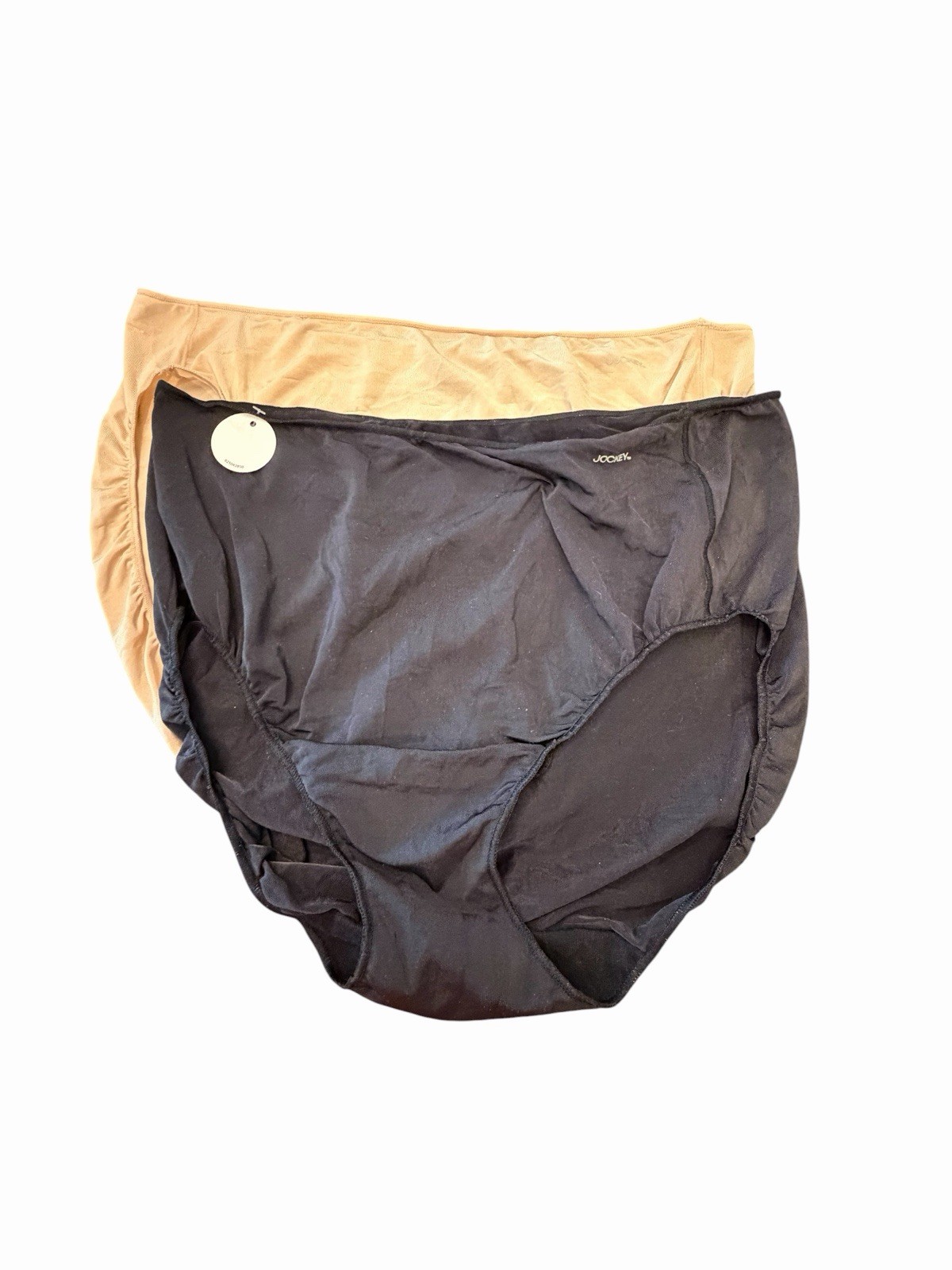 Jockey Women’s Microfiber Hip Brief Panties Black Beige 2 PC Size 8 XL NEW