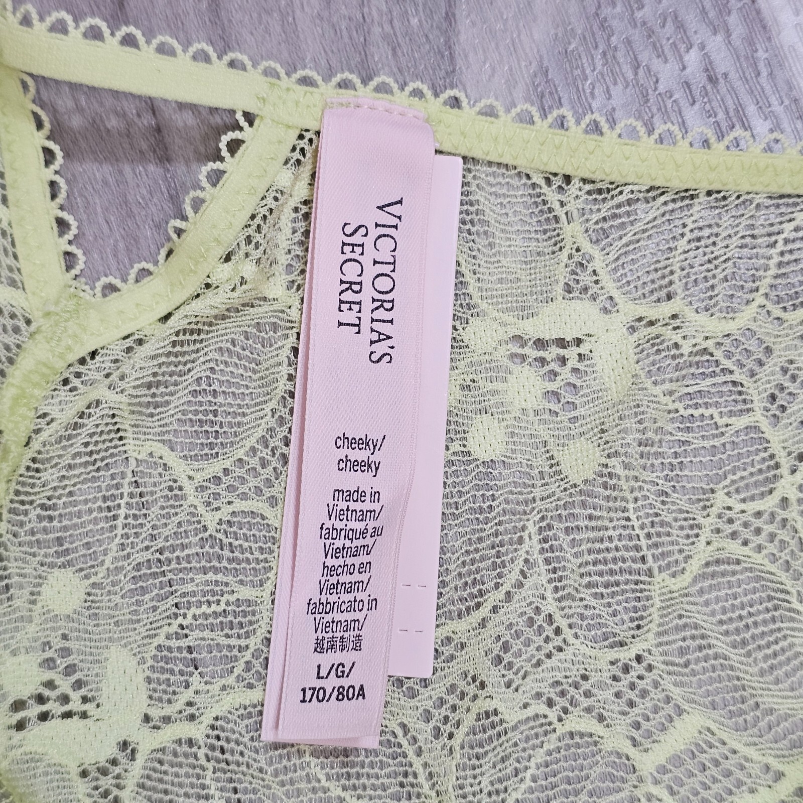 Victoria’s Secret THE LACIE Lace Mesh Cheeky Panty Floral Pattern Size L