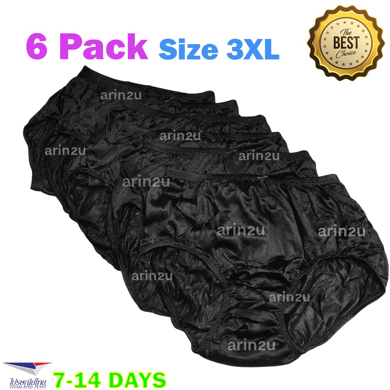 6 Pack Women’s Men Silky Nylon Underwear High Waist Stretch Panties Briefs 3XL