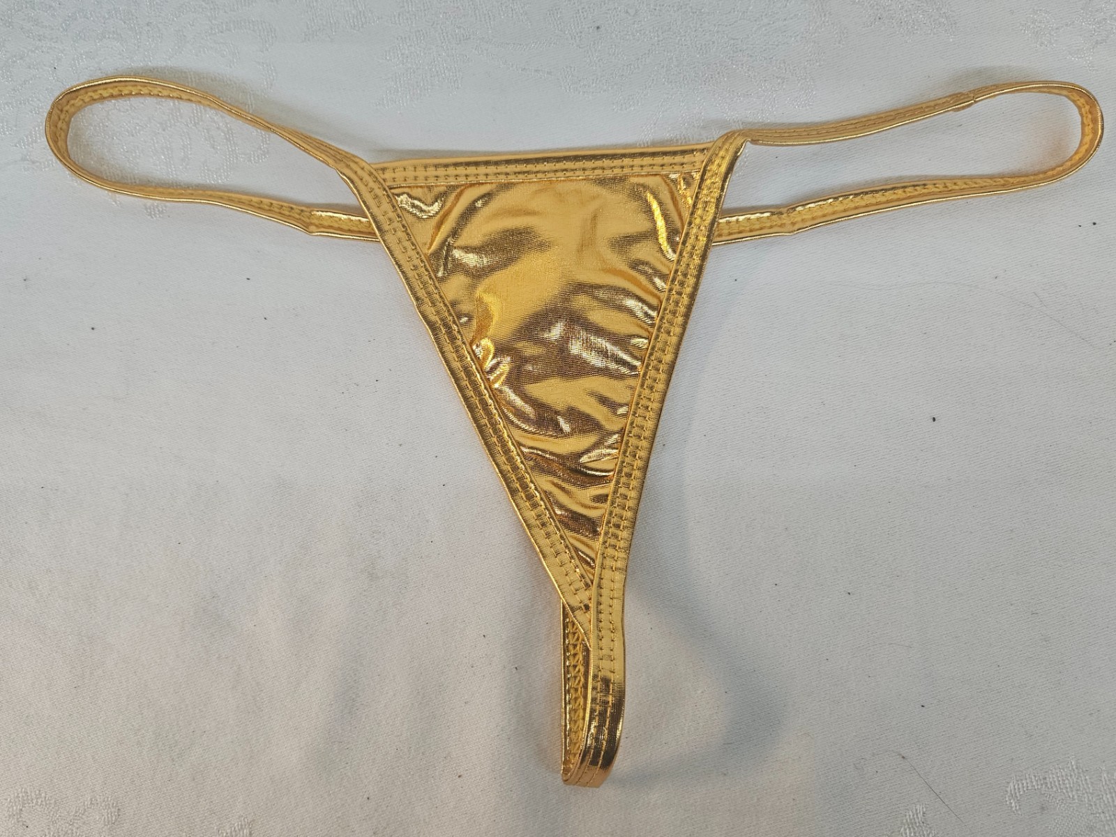 NIP Metallic Gold G-String Panties Size XS-S Skimpy Stripper Panties