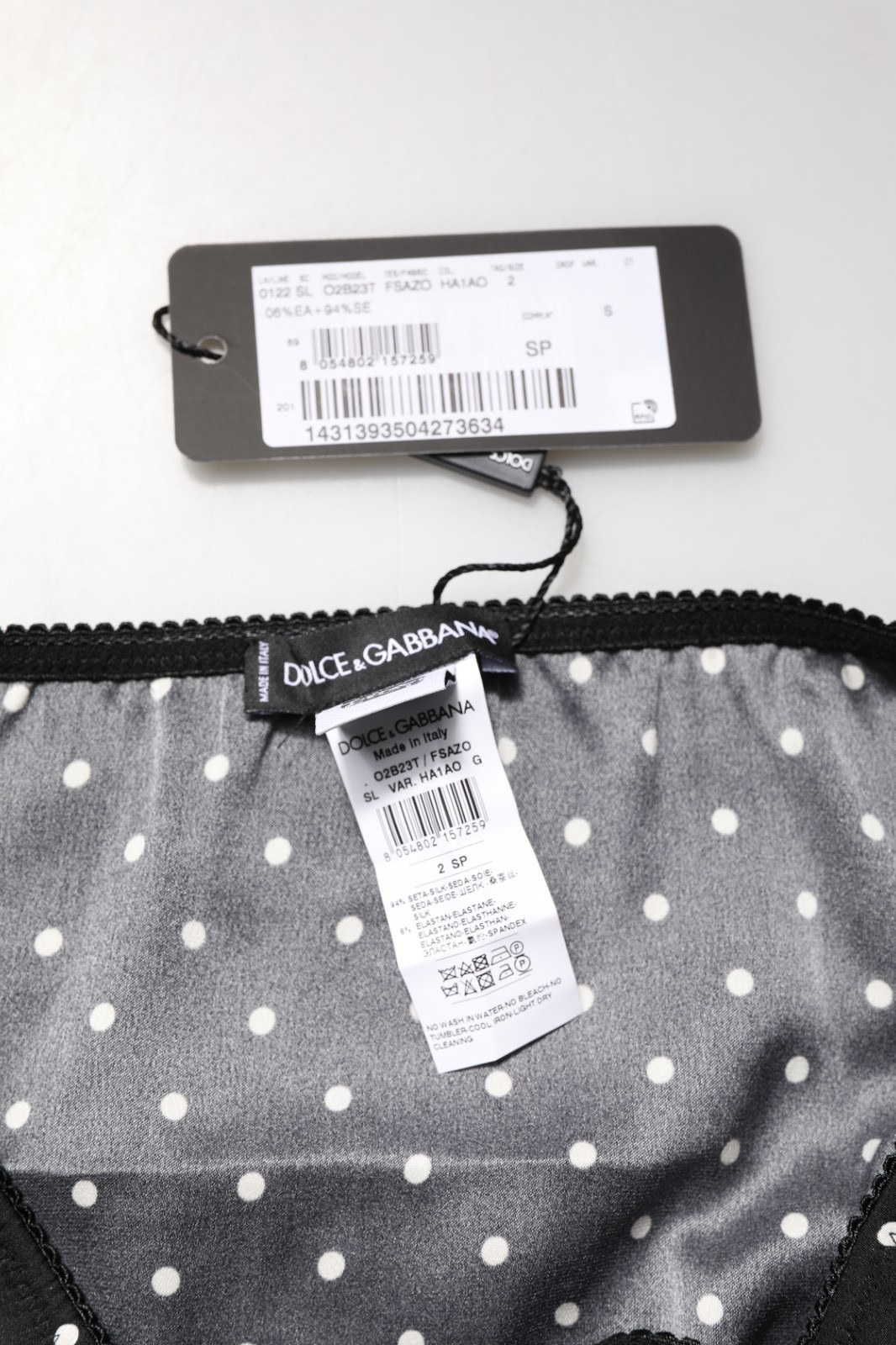 DOLCE & GABBANA Underwear Black Polka Dots Mid Waist Brief Panty IT2 / S 250usd