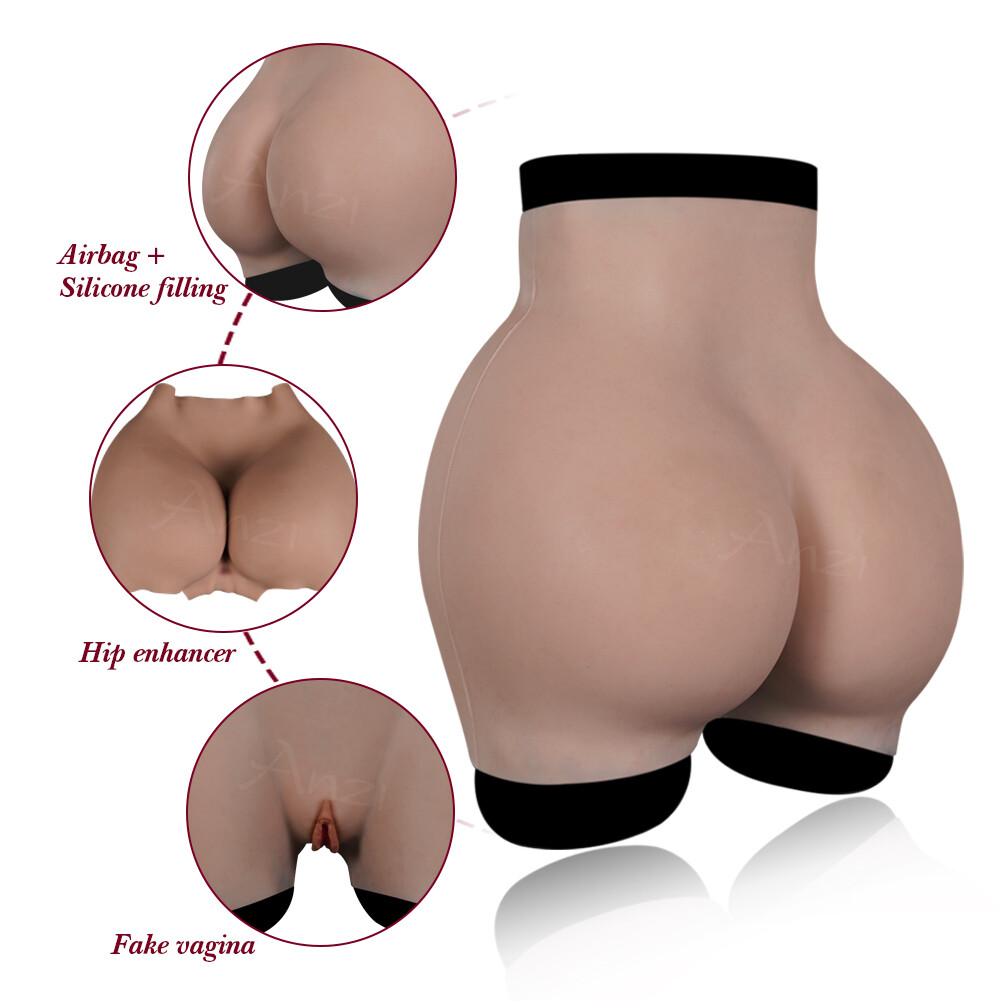 Crossdresser Silicone Fake Vagina Panties Pants Hip Buttock Enhancer Transgender