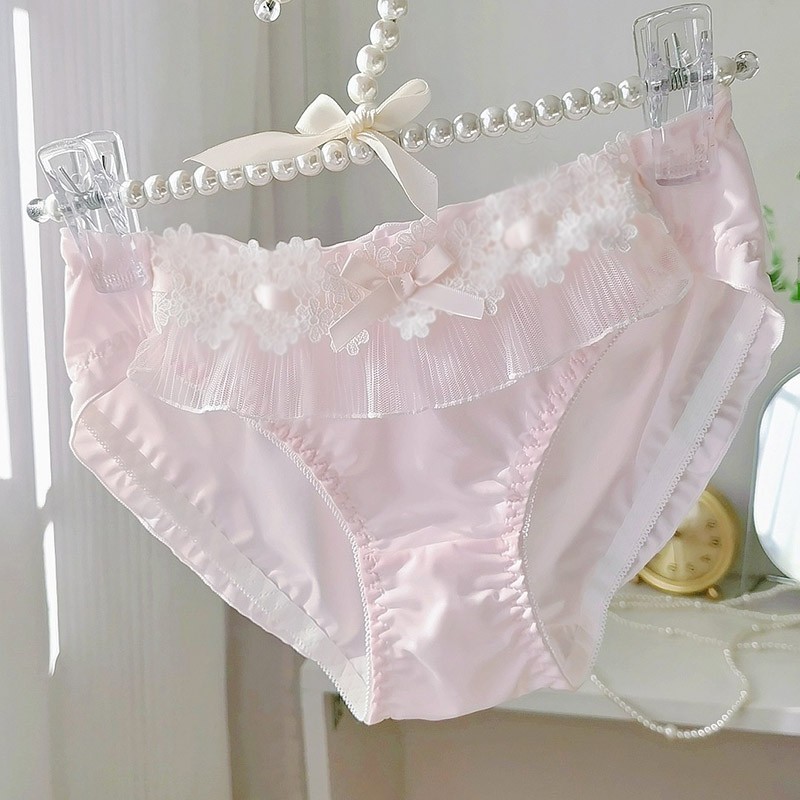 Japanese Sweet Girls Low Waist Panties Briefs Floral Cute Princess Underwear New