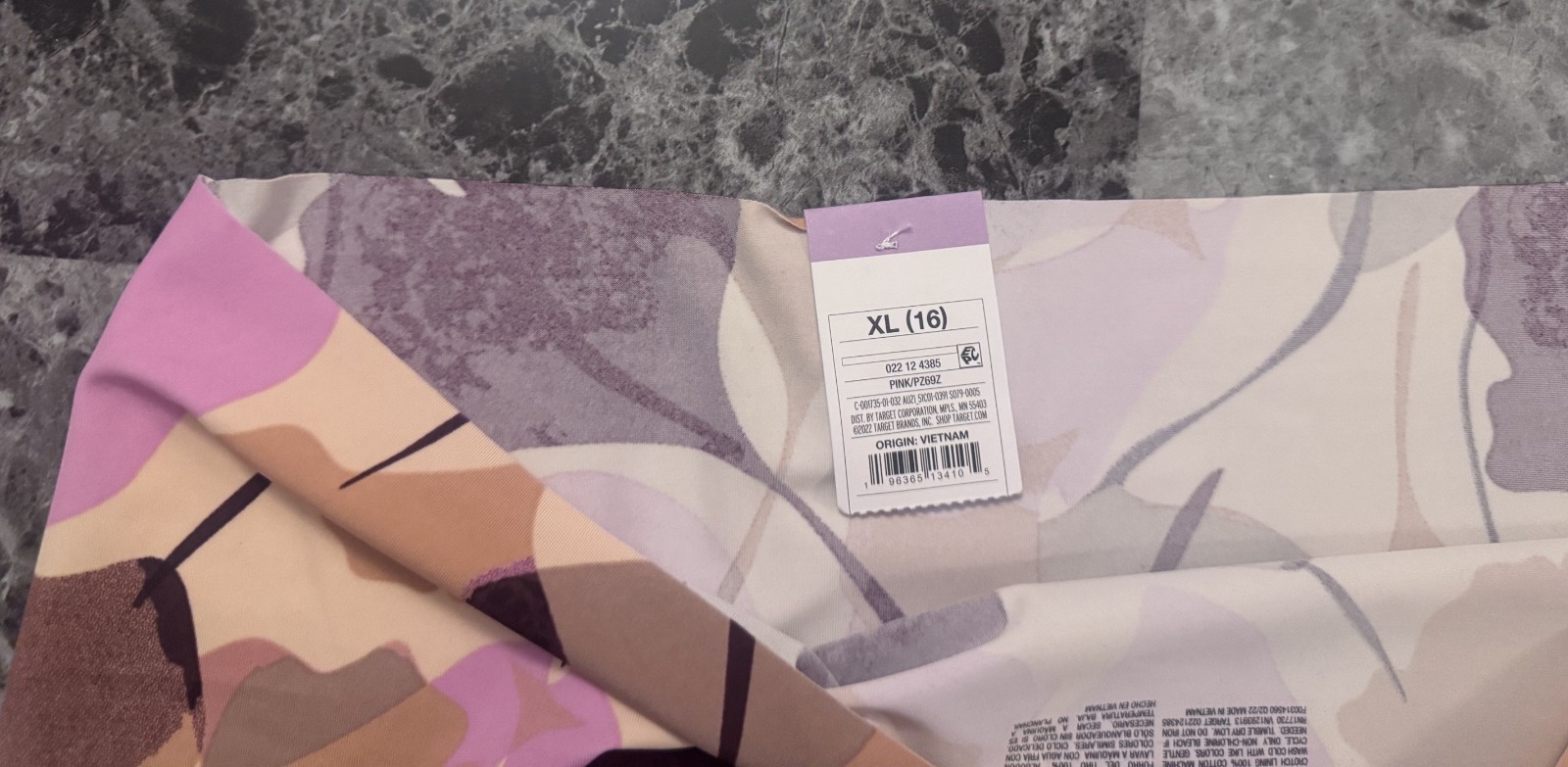 NWT AUDEN XL BEIGE LILAC BURGUNDY FLORAL INVISIBLE EDGE NO SHOW CHEEKY PANTIES