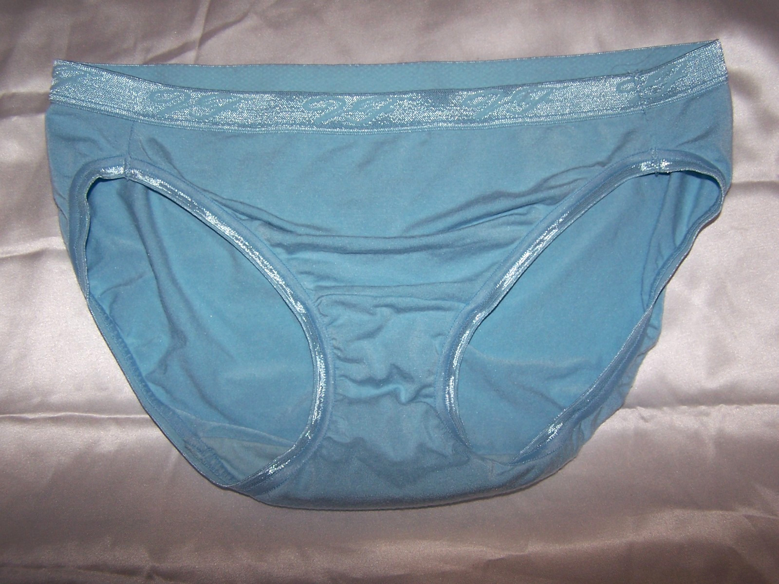 Vanity Fair Baby Blue Bikini Underwear, VF on Waistband, Modal Spandex Size 6