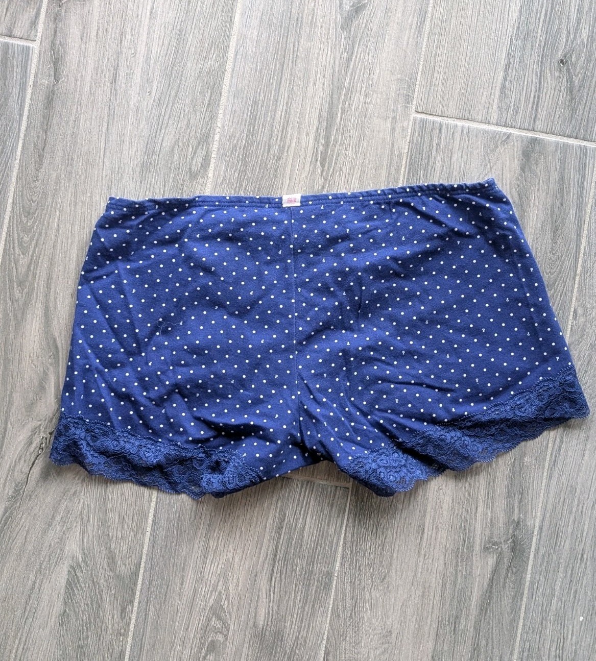 Victoria’s Secret PINK Navy Blue Low Rise Polka Dot Boyshort Panties SMALL
