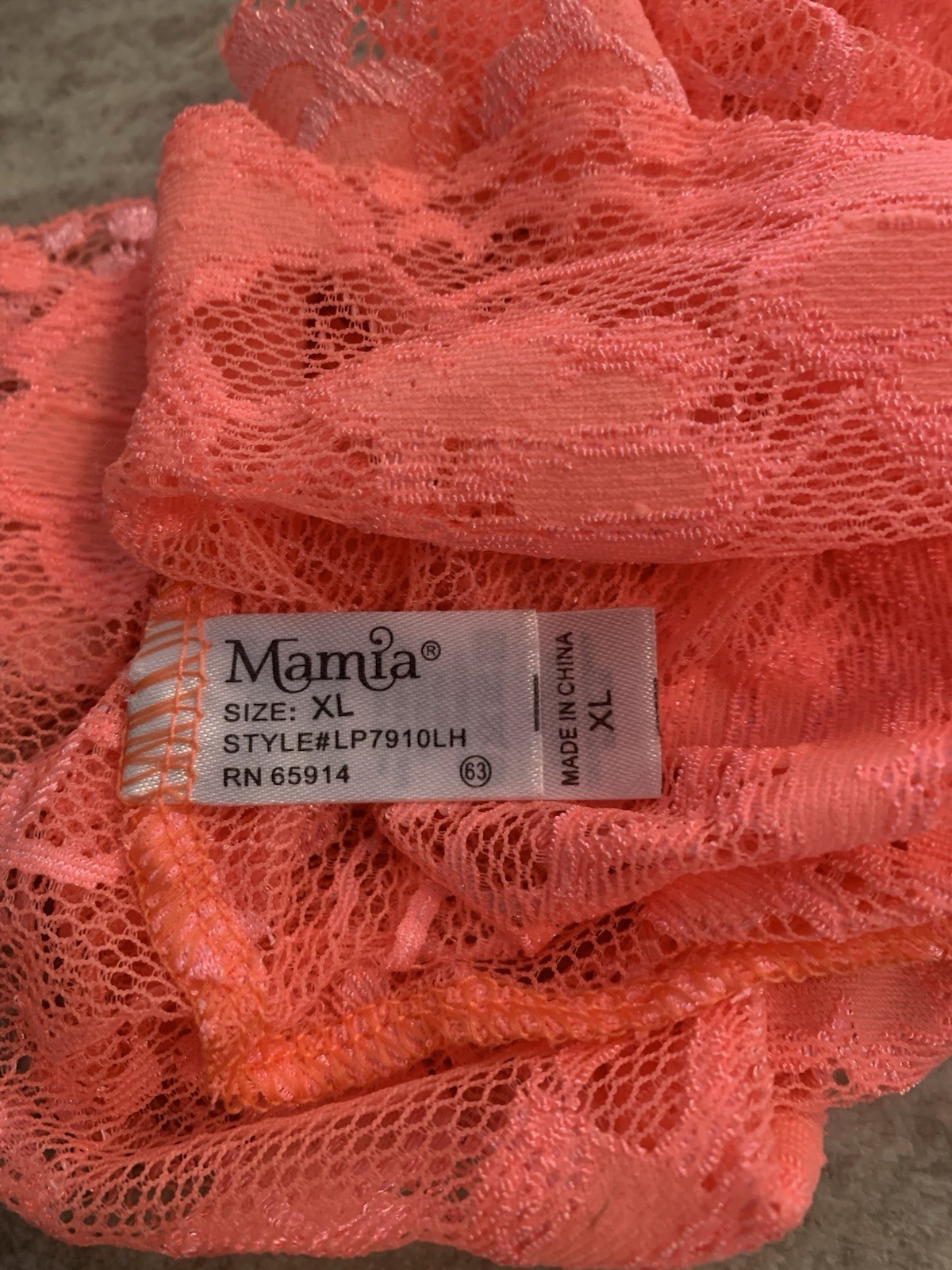 NWT Mamia Womens Size XL Panty Coral Hipster Lace Floral Intimates Panties