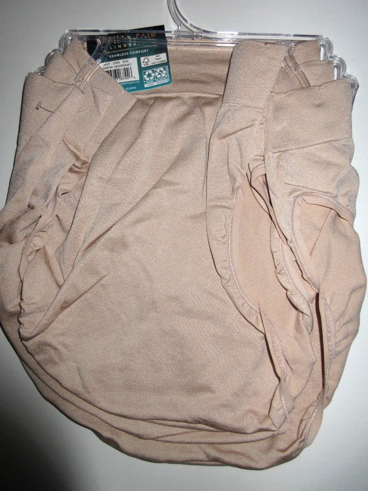 Vanity Fair HI CUT Panties 3-Pair Seamless Nylon 13417 Beige Women ~ 8/XL $36.00