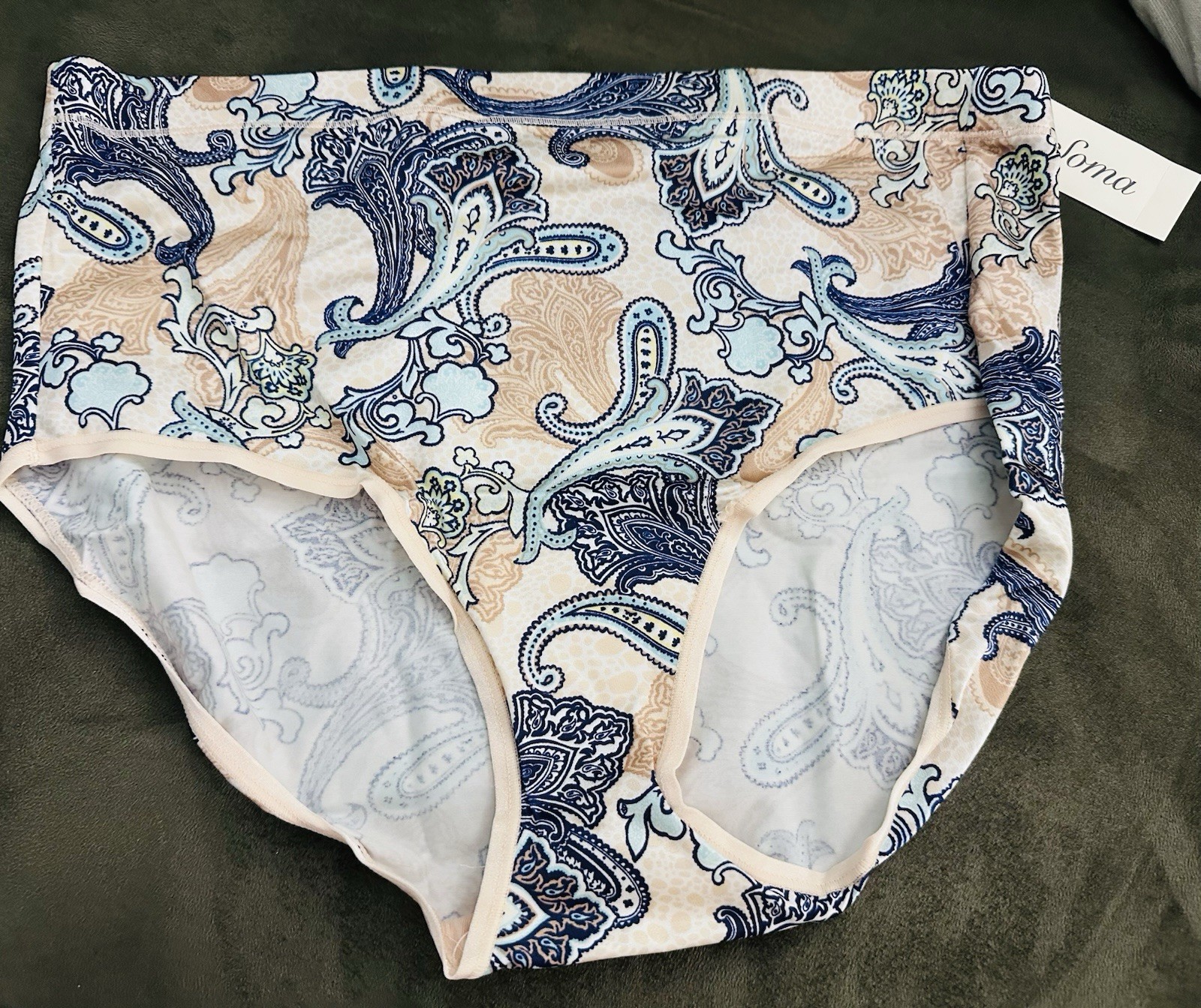 SOMA Women’s Size L Sensuous Modern Brief Paisley Skin Panty