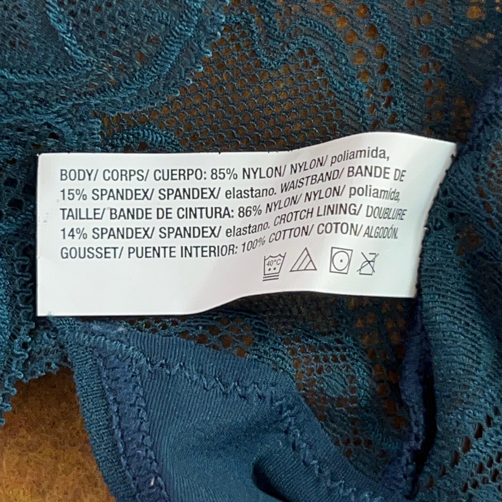 Maidenform Womens XL Teal Blue Luxurious Lace 3 Pack Thong Panty NWT