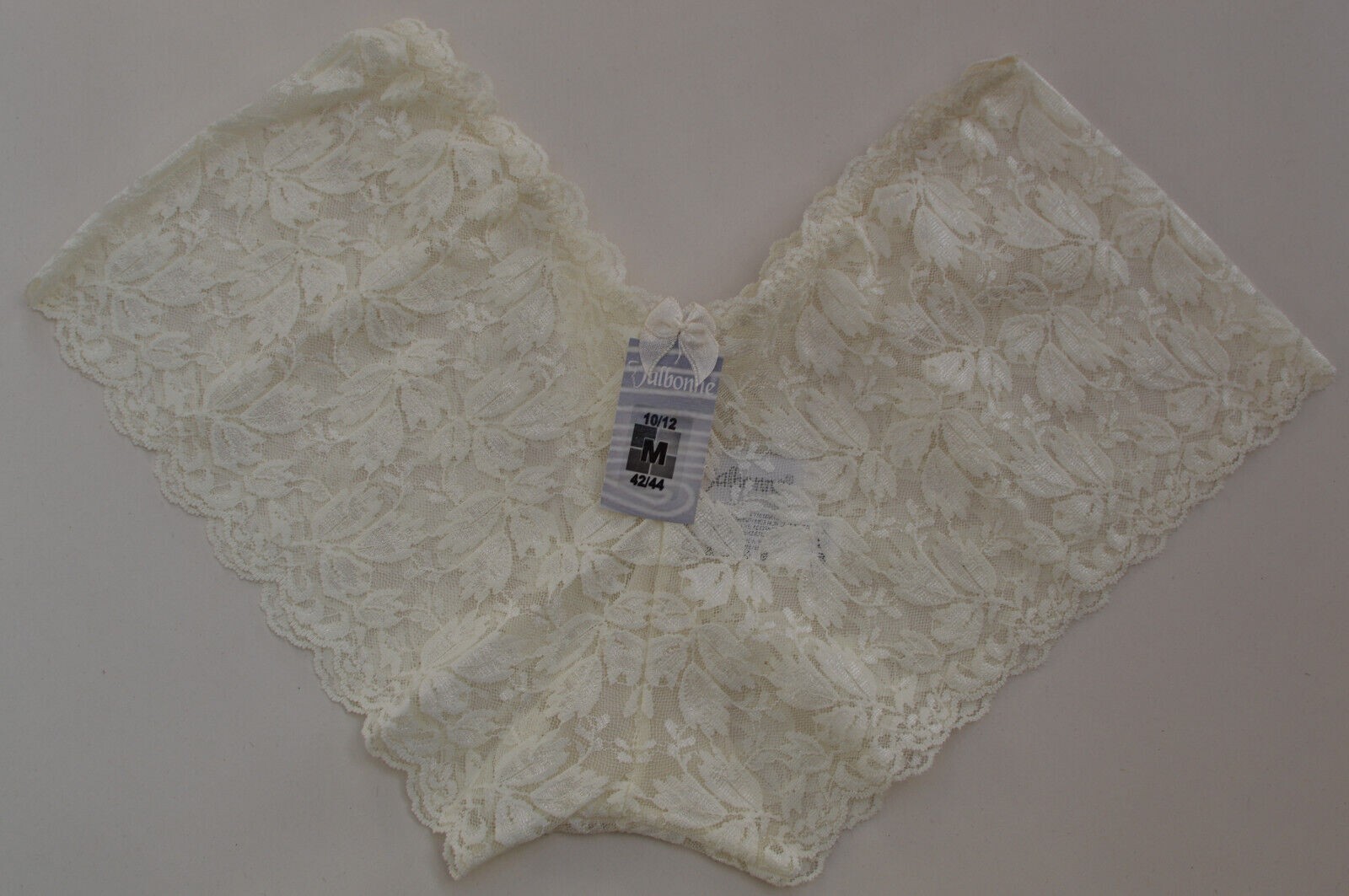 Ladies Valbonne Lace Shorts Briefs French Knickers White / Cream Size Small