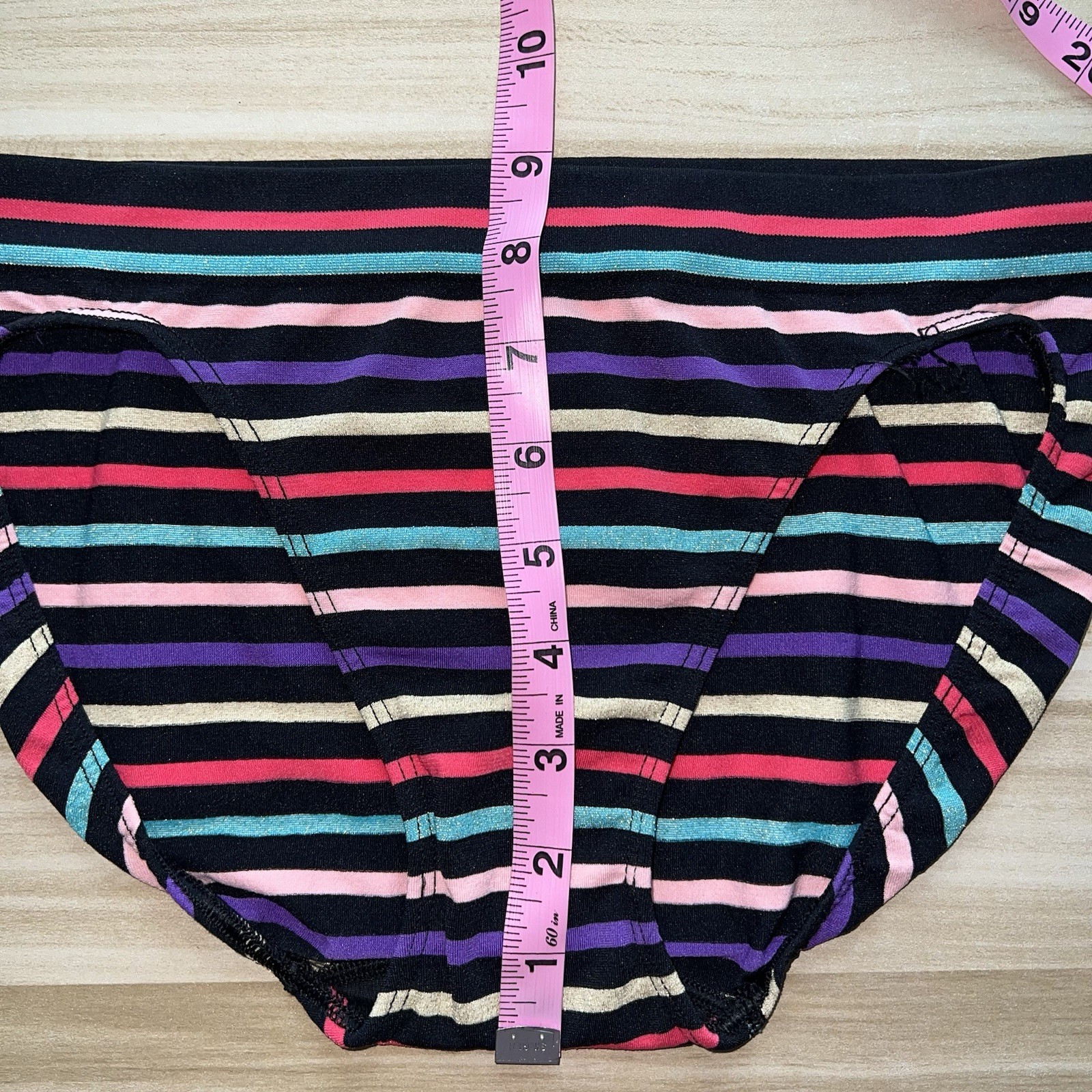 Victoria’s Secret Body by Victoria MEDIUM Bikini Panties Striped Nylon VTG Y2K