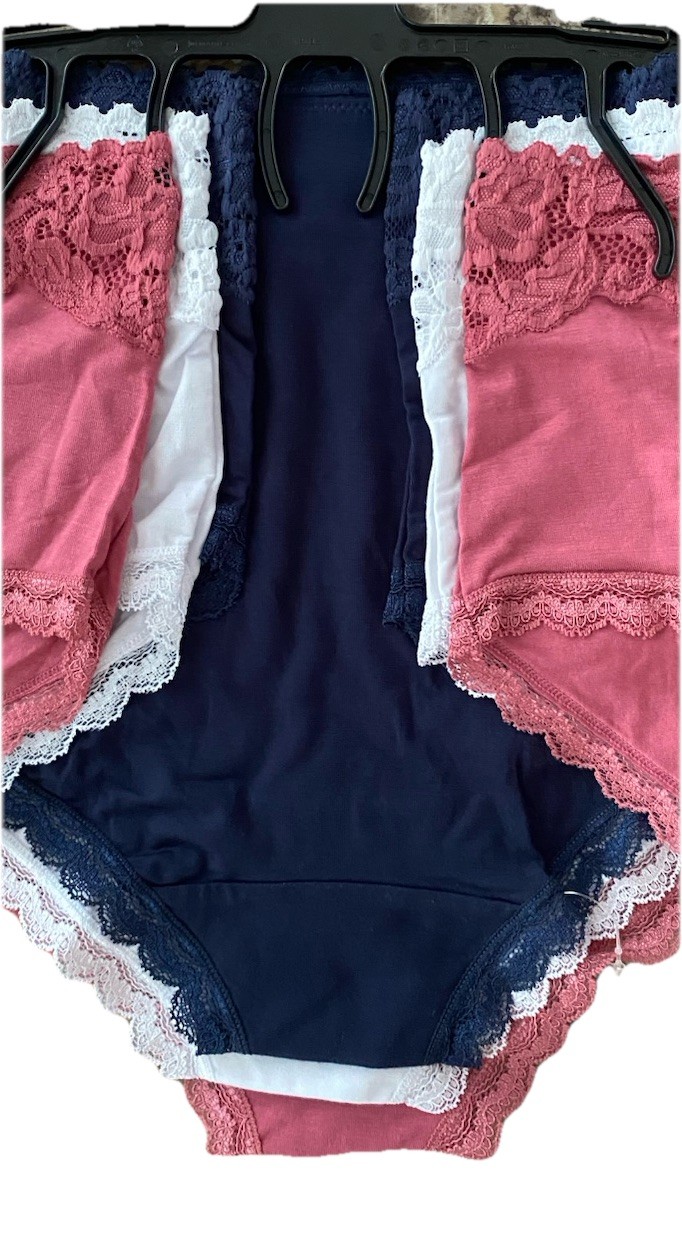 Ladies3 Pack Multi Midi Plan lace details Knickers, Elegant Lace Panties size 20