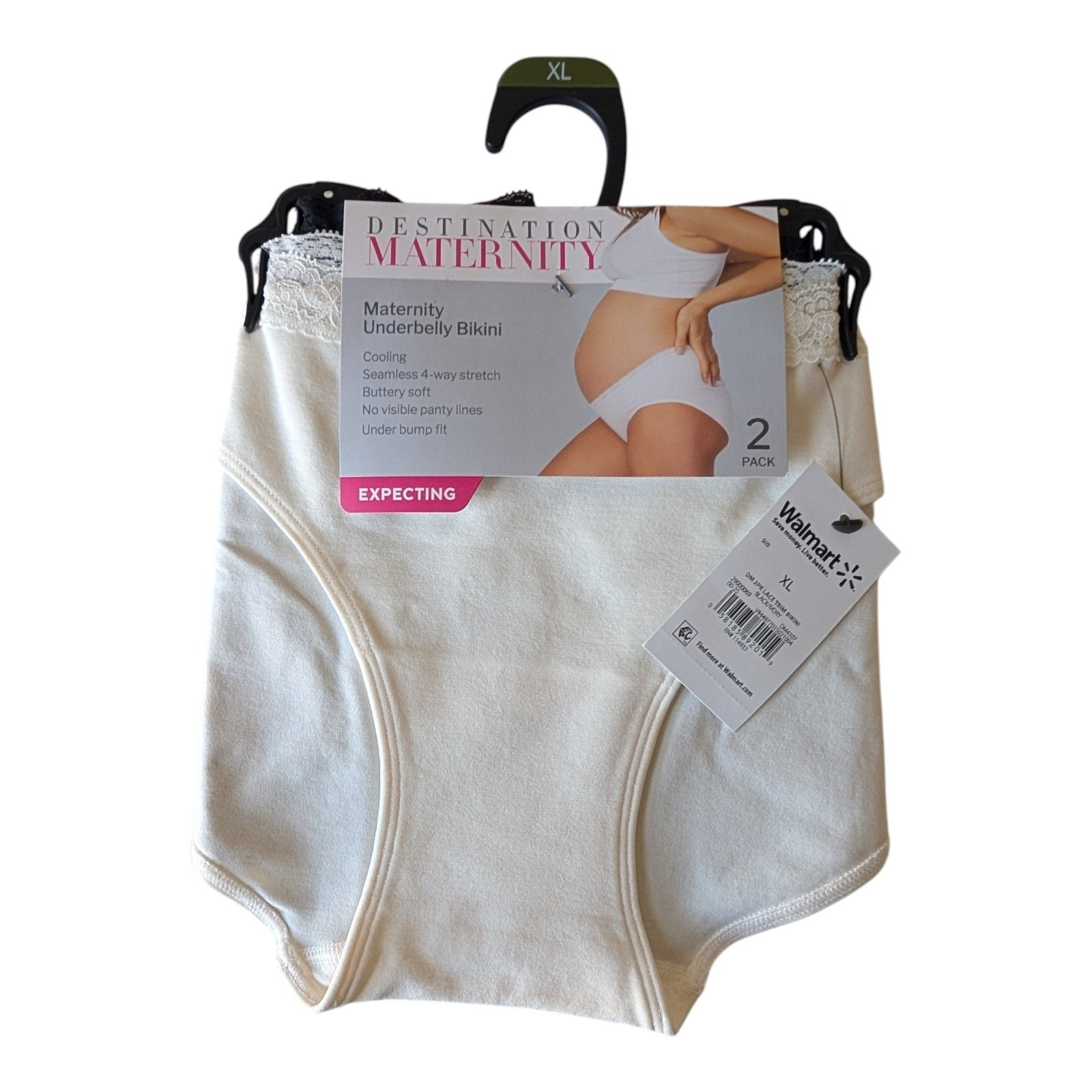 2 Packs Destination Maternity Cooling Seamless Under Belly Panty Women’s XL Lace