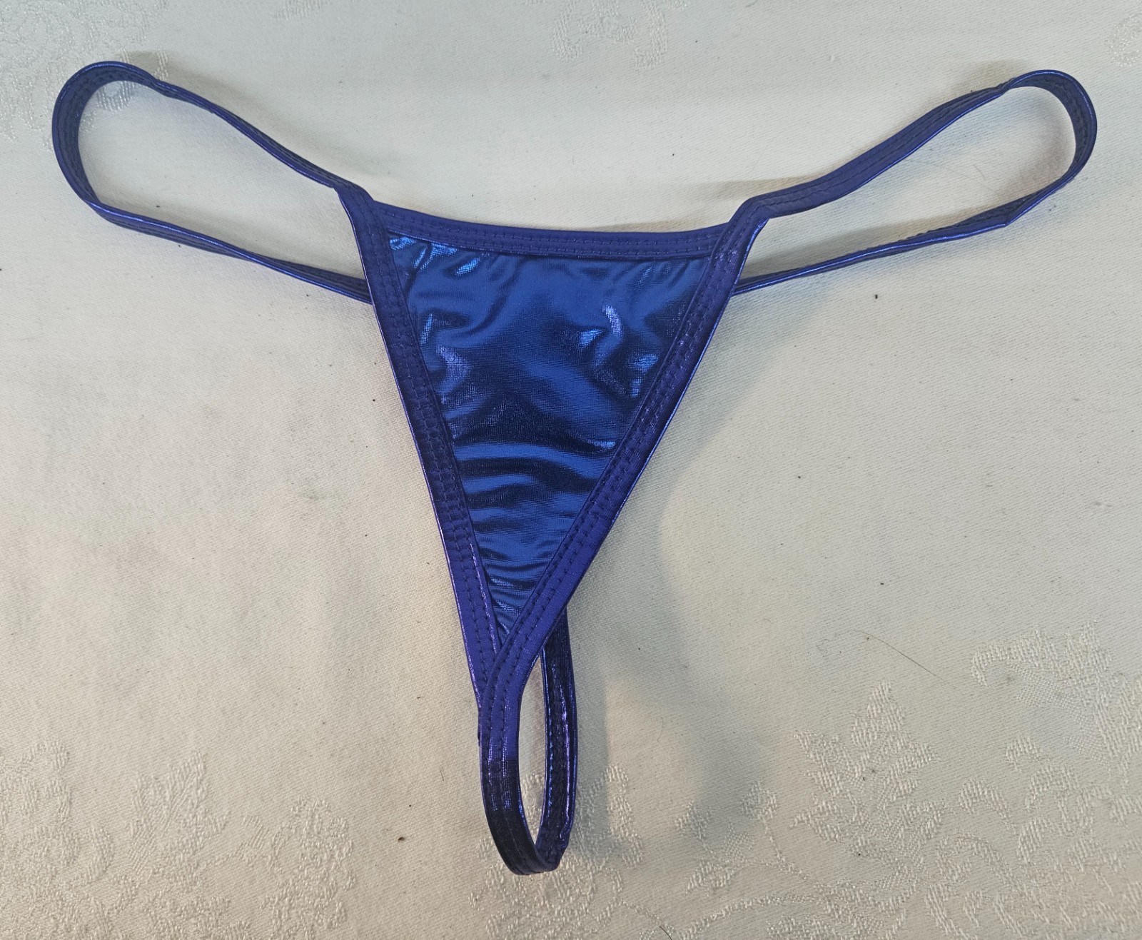 NIP Metallic Blue G-String Panties Size XS-S Skimpy Stripper Panties