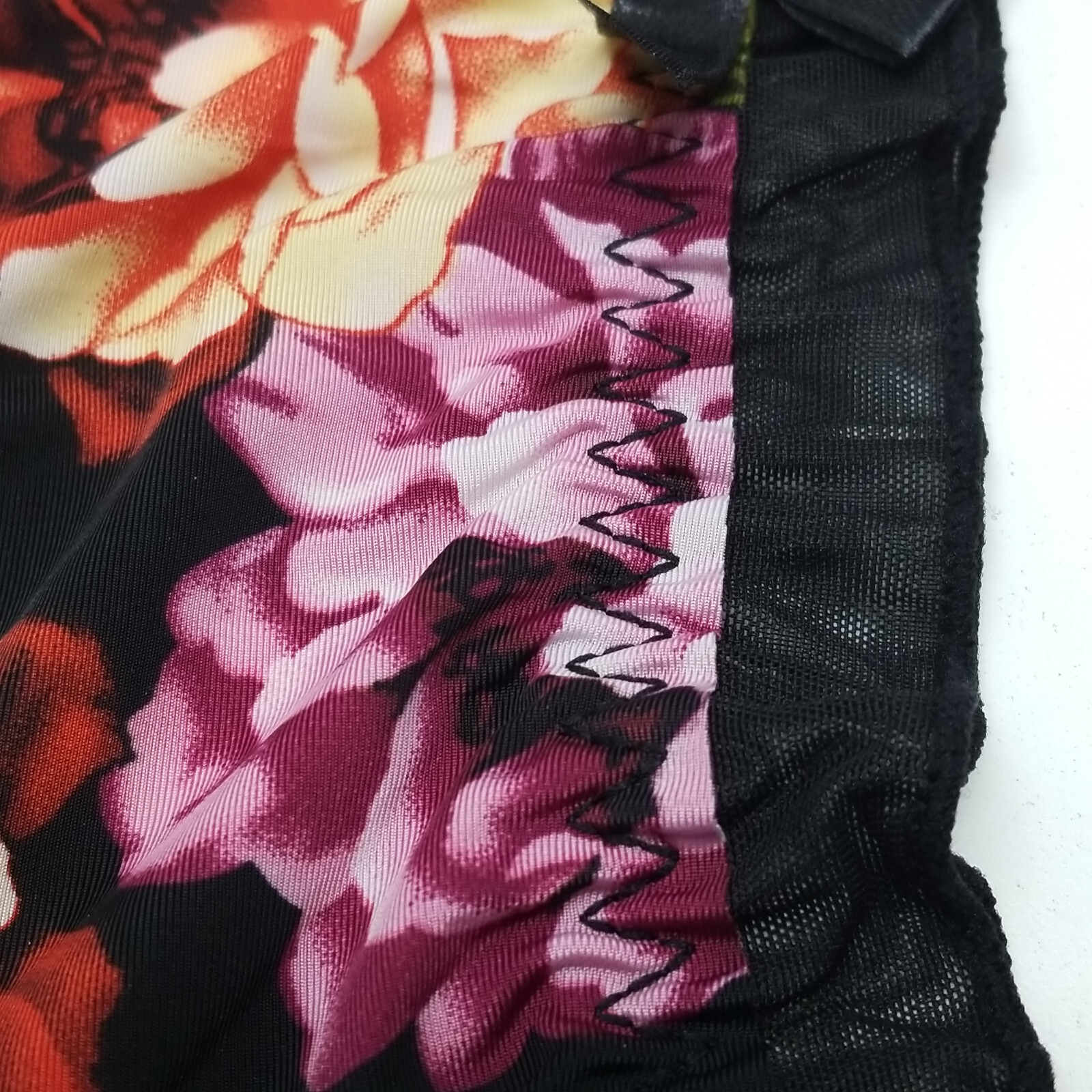 Floral Black Mesh Ruffle Lace Underwear Panties Size M – L Romantic Flowers