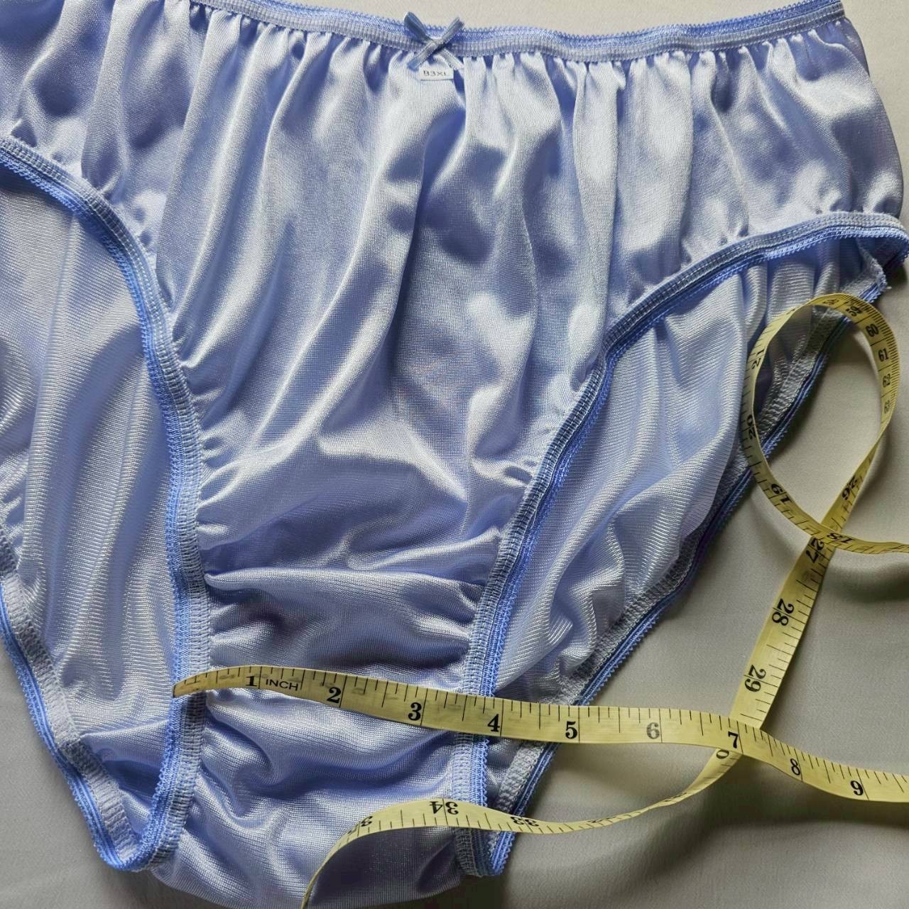 6pcs Plus Bikini Underwear Woman Nylon Panties Mid-Waist Soft Briefs /Purple/3XL