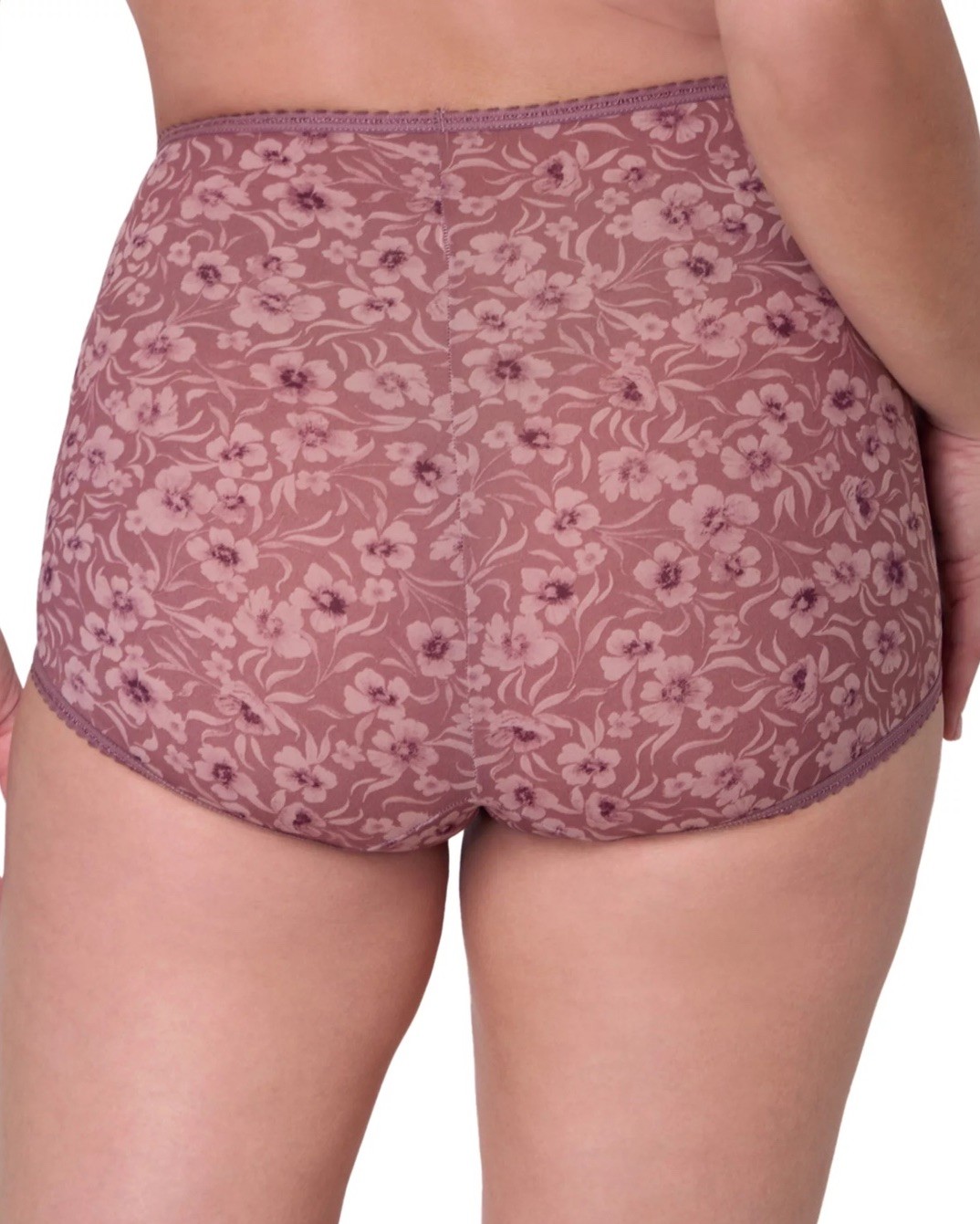 BALI Womens Size S 5 Skimp Skamp Brief 2633 Panty Bloom Floral Purple High Waist