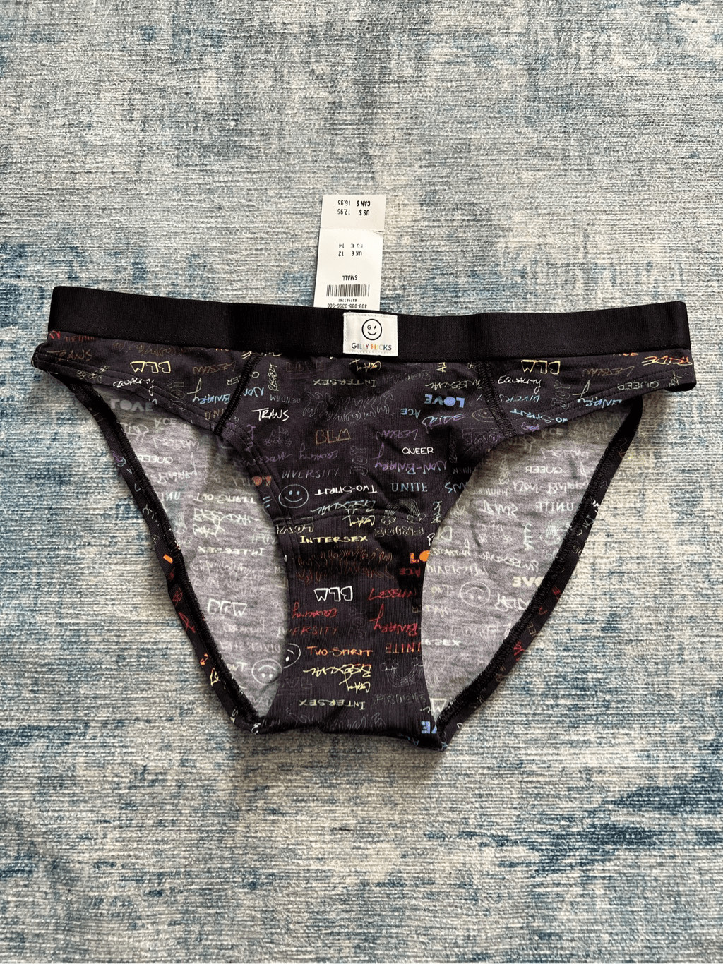NWT! Gilly Hicks Black and Rainbow Pride BLM Bikini Style Small