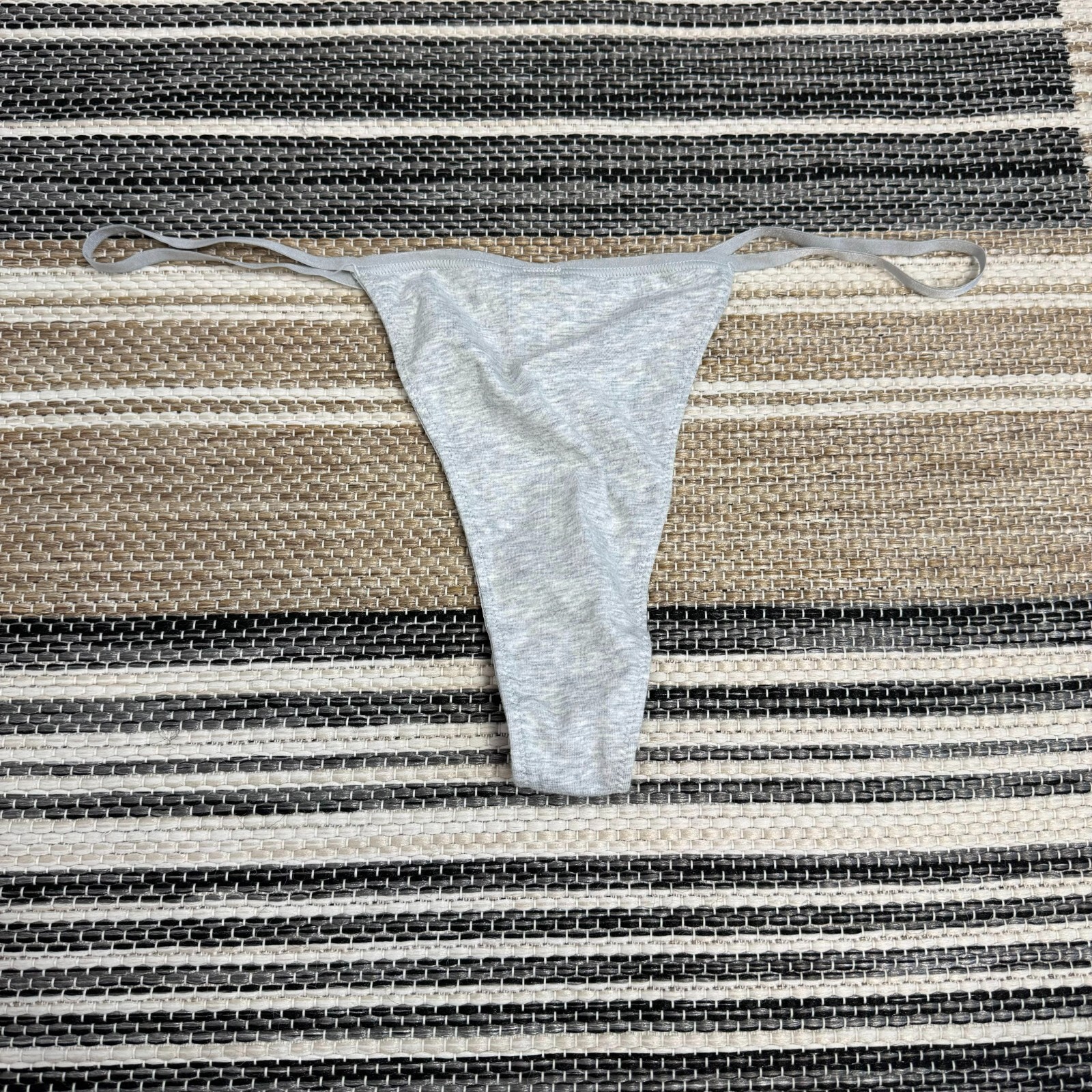Skims Women’s Cotton Jersey T String Thong Panty Heather Grey Size 3X