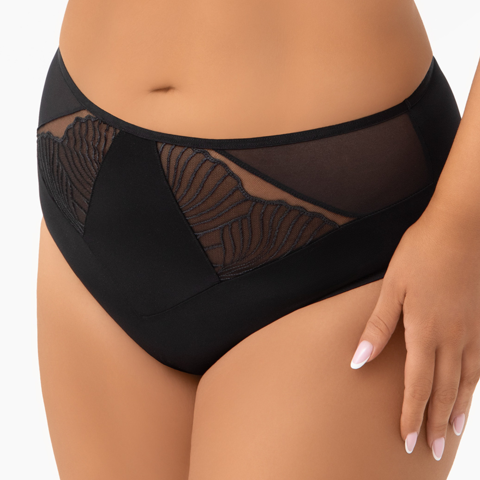 Gorsenia Lotta Lace Brief Panties Black Beige