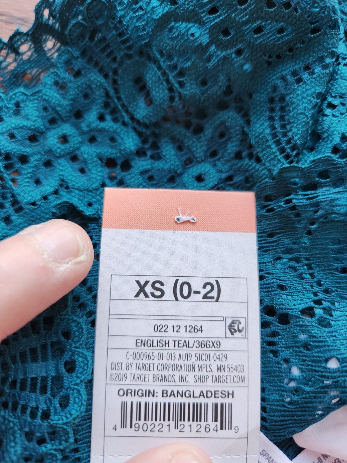 NWT Auden Teal BLUE CROCHET FLORAL LACE PANTIES Size XS 0-2