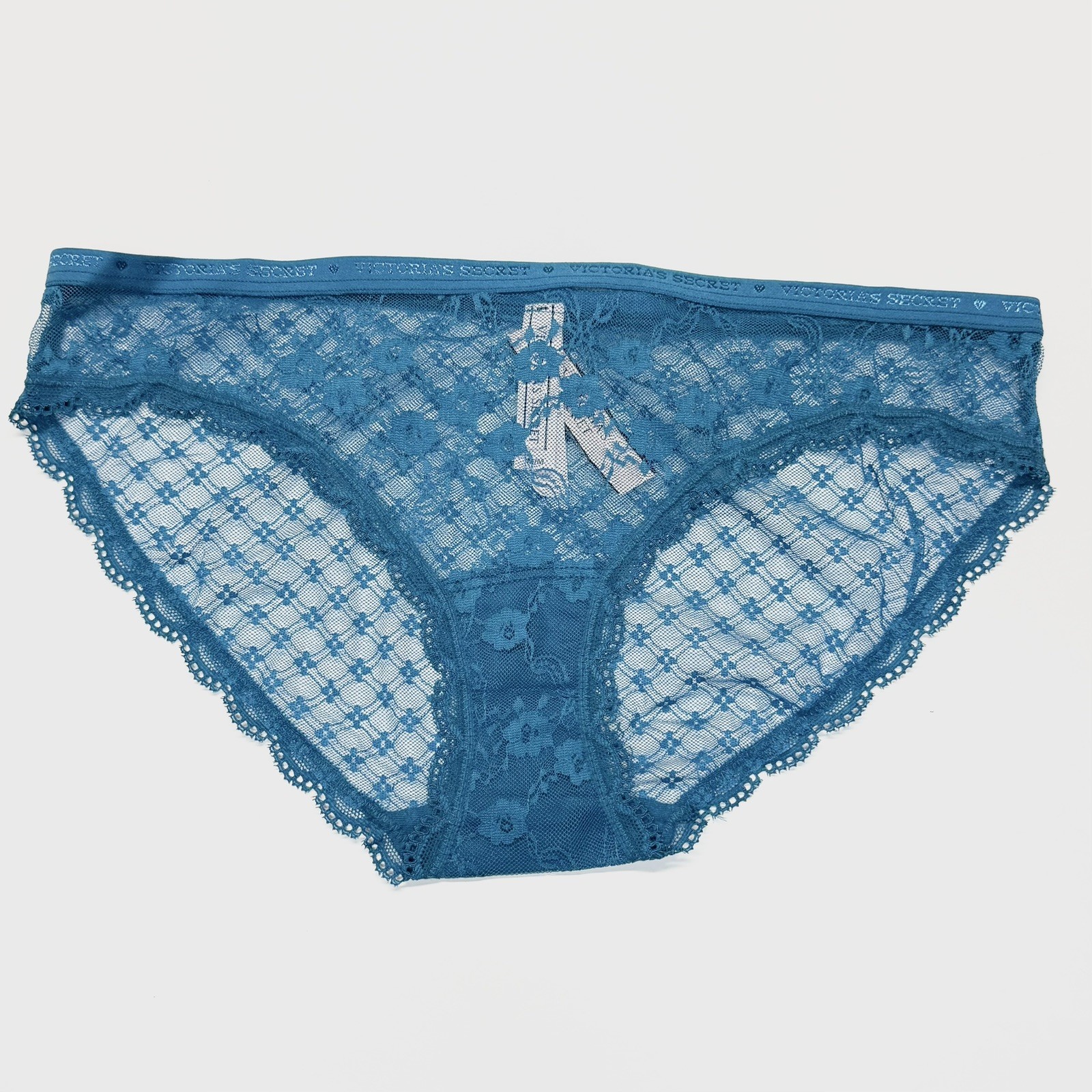 2016 Vintage Victoria’s Secret Dark Teal Blue Lace Bikini Panties Size Medium