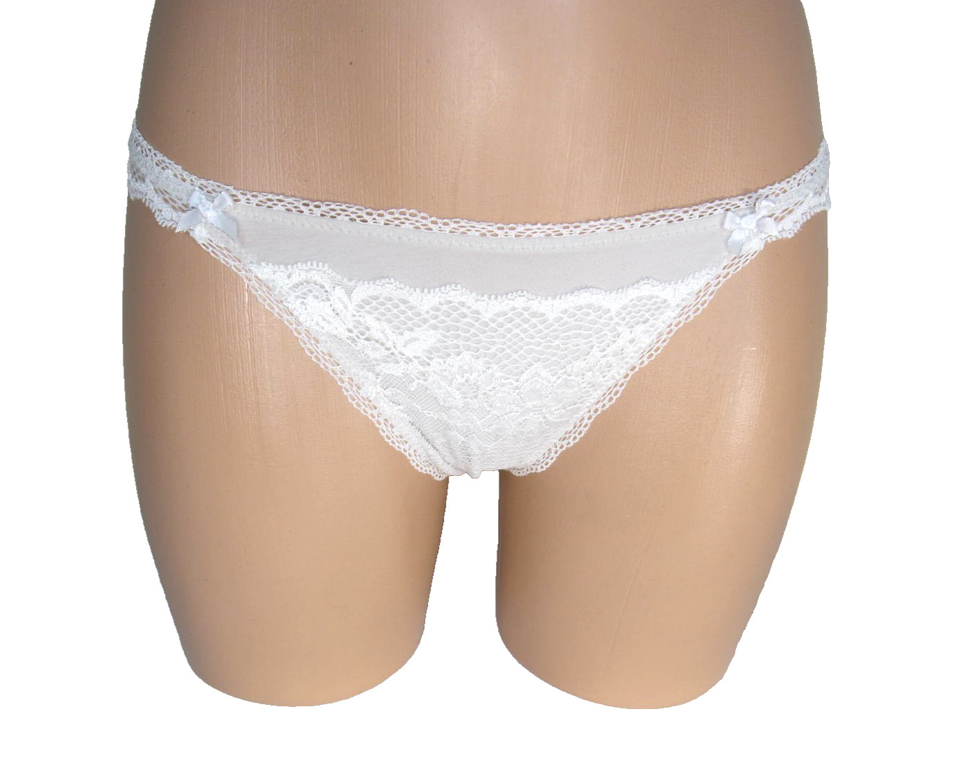 Victorias Secret NWT Size S Bikini Panties Set of 2 Solid ivory + Rose Print