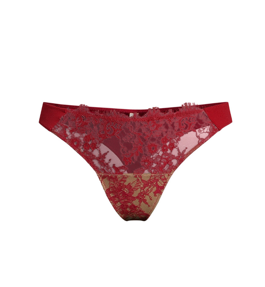 Skarlett Blue Women Entice Thong Red Lipstick/Nylon Size S