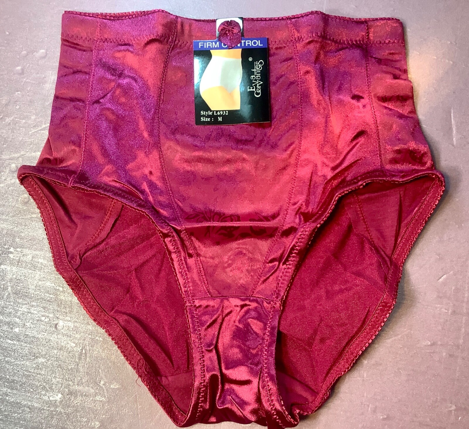 Women Panties,Briefs”Eva Cervantes”Size M. Purple Soft shiny Satin W/decoration