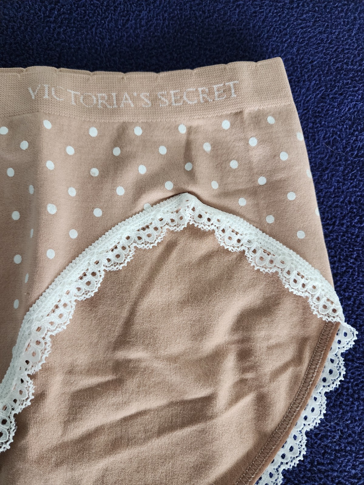 NWT & VINTAGE! Victoria’s Secret High Leg Brief Panty Sz XL Nude Tan/White