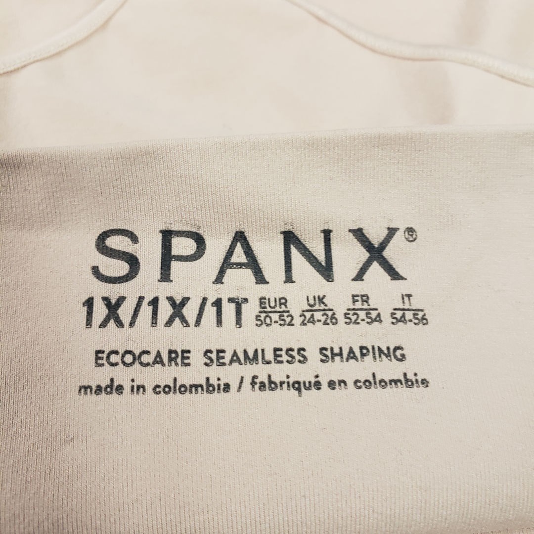 SPANX Thong Womens 1X EcoCare Shaping Underwear Panties Toasted Oatmeal 40048R