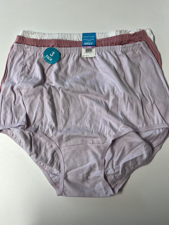 Vanity Fair Women’s Cotton Briefs Size 6, 7 or 8 NEW Set/3 MSRP $27.00 #15320